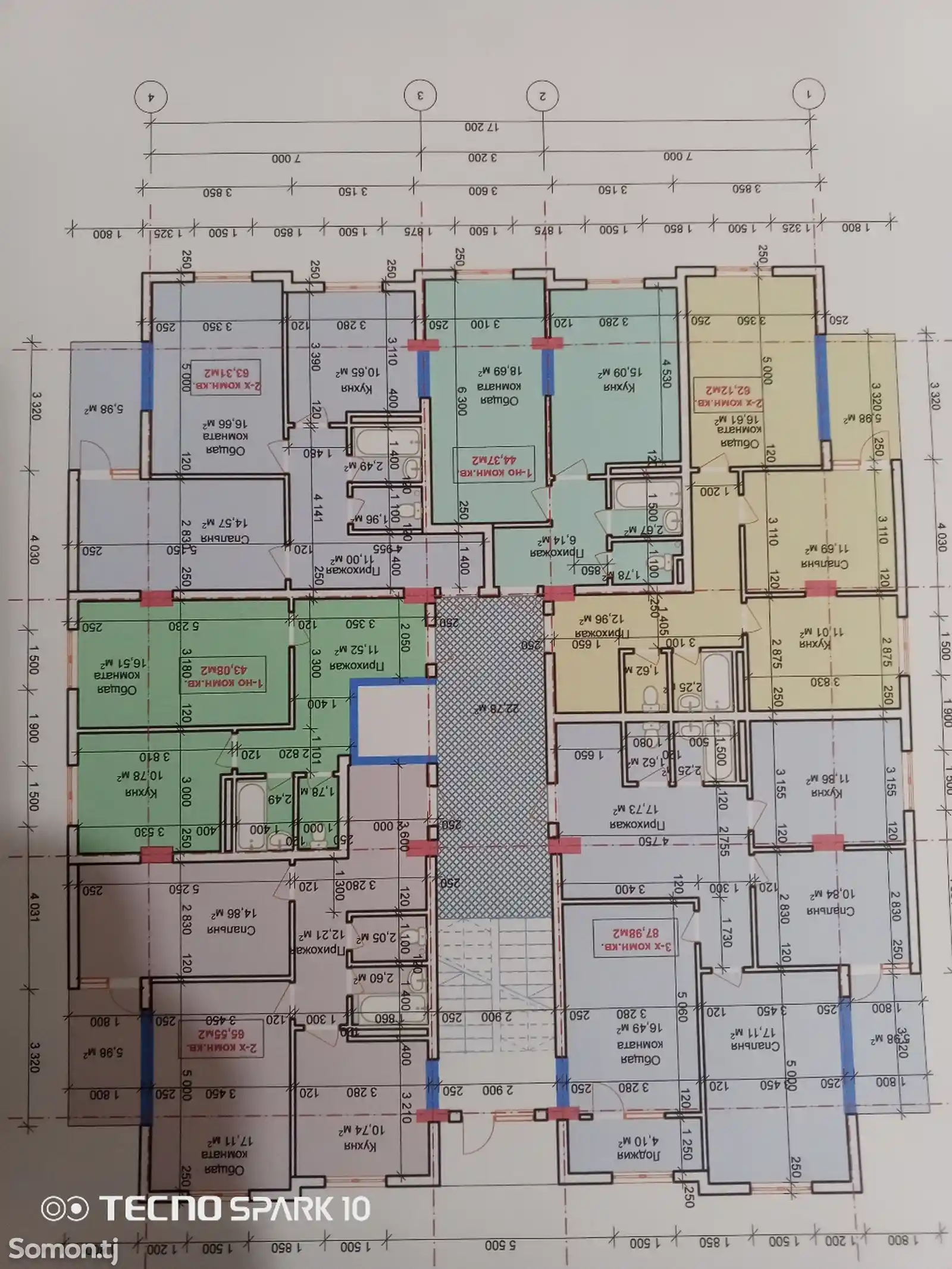 2-комн. квартира, 5 этаж, 63 м², шахри Бохтар-1