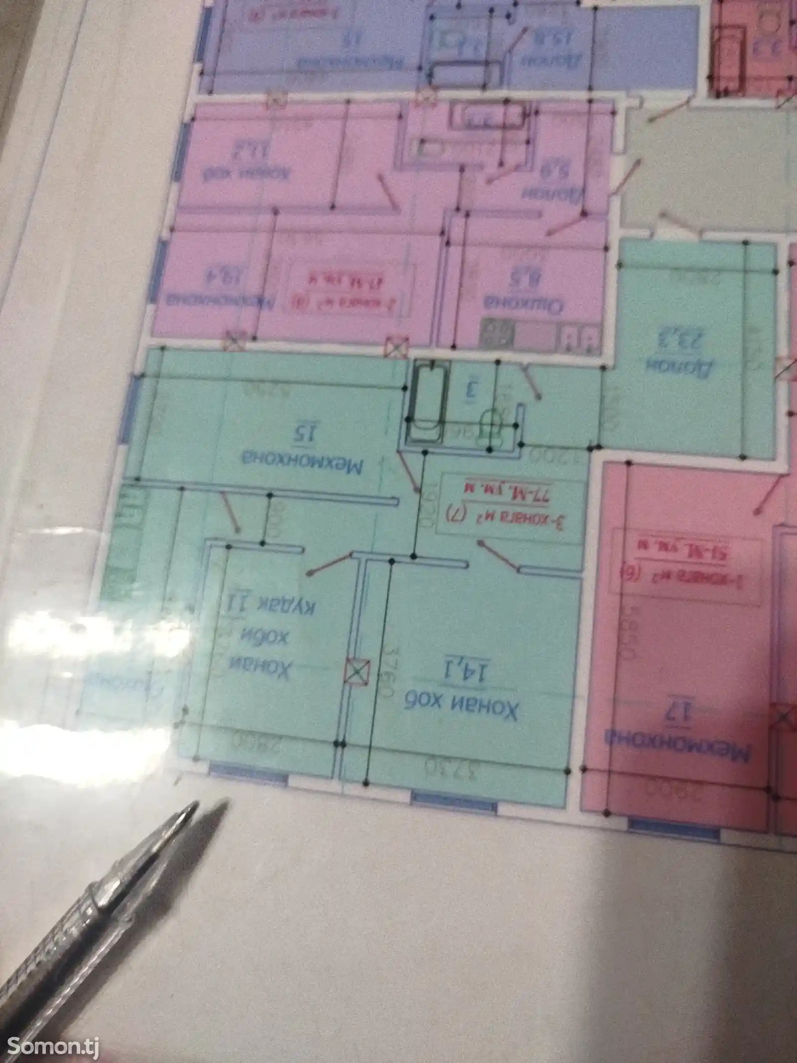 3-комн. квартира, 3 этаж, 77 м², поворот Ленинград