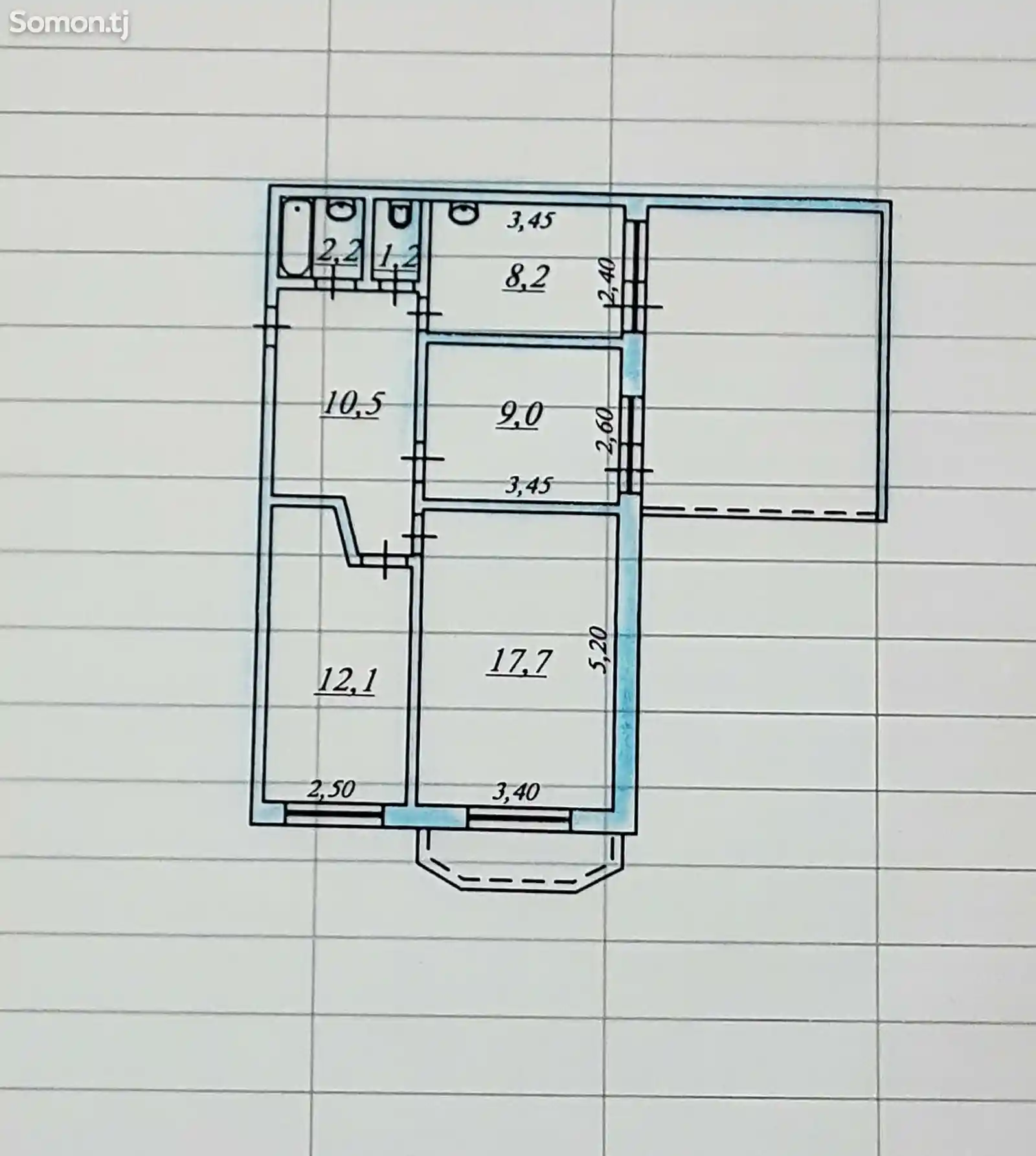 4-комн. квартира, 8 этаж, 90 м², 84 мкр-15