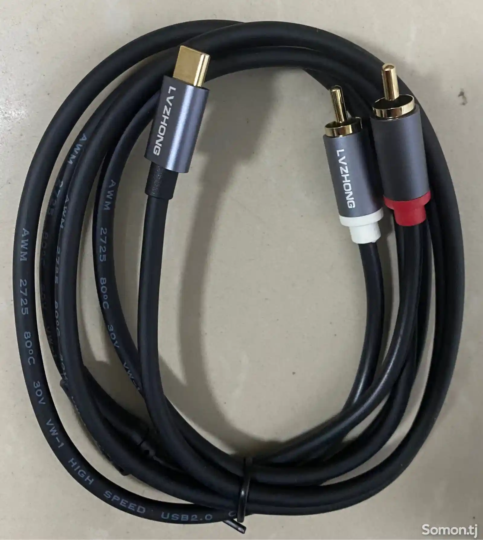 Аудиокабель USB C-2RCA, адаптер Type-C для подключения аудио-3