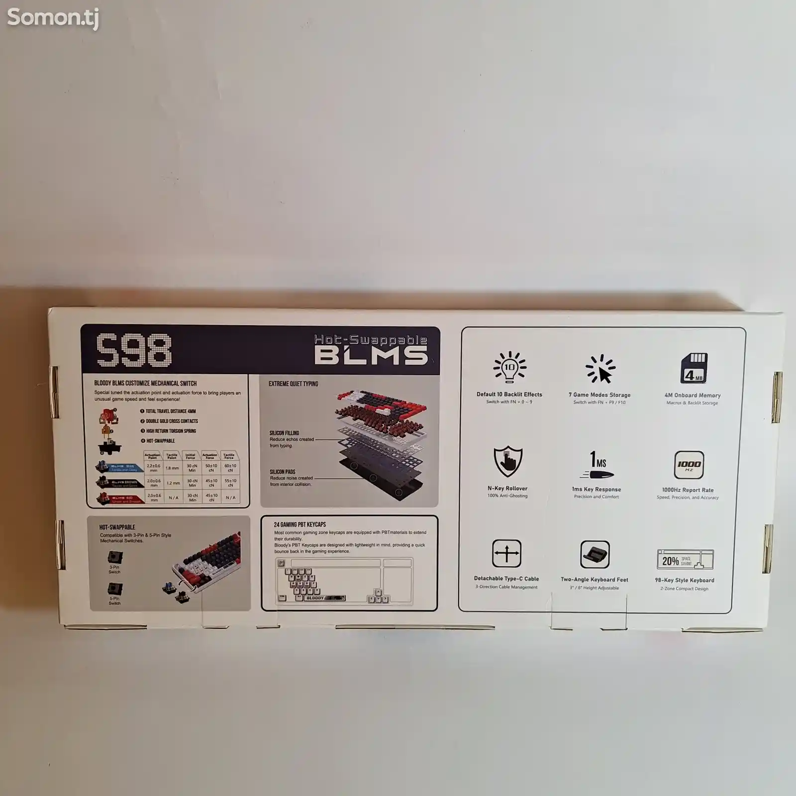 Механическая клавиатура С RGB-Подсветкой Bloody S98-3
