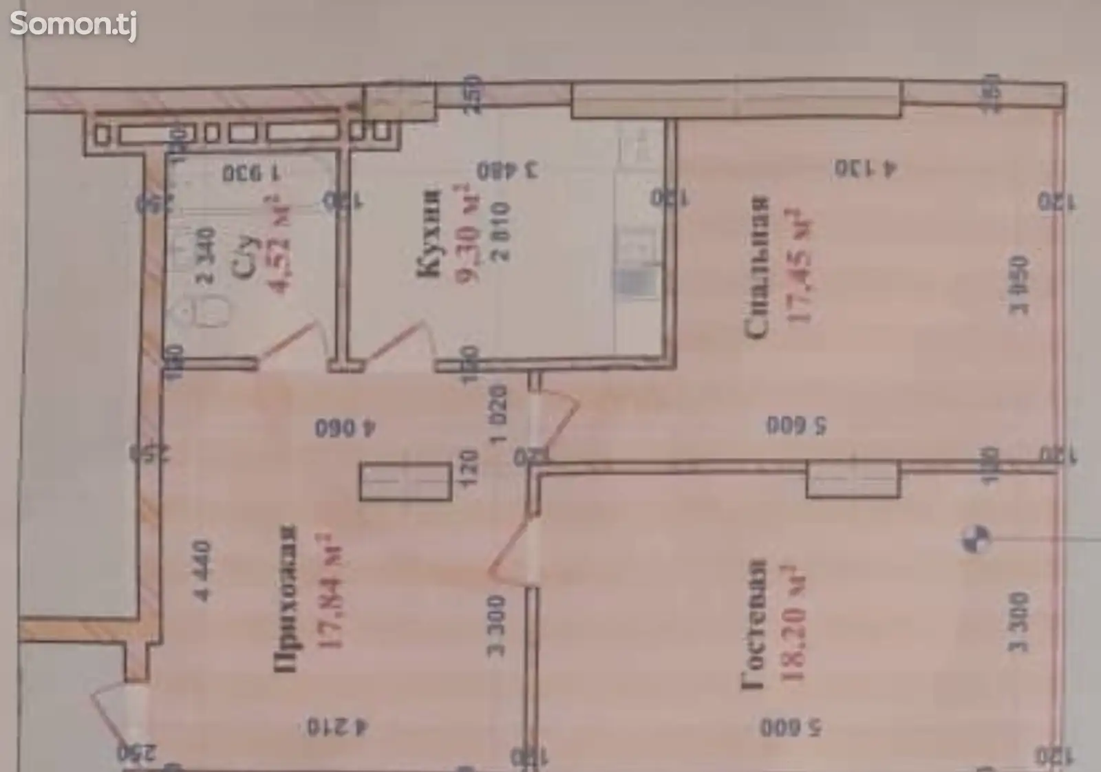 2-комн. квартира, 2 этаж, 68 м², Фирдавсй-1