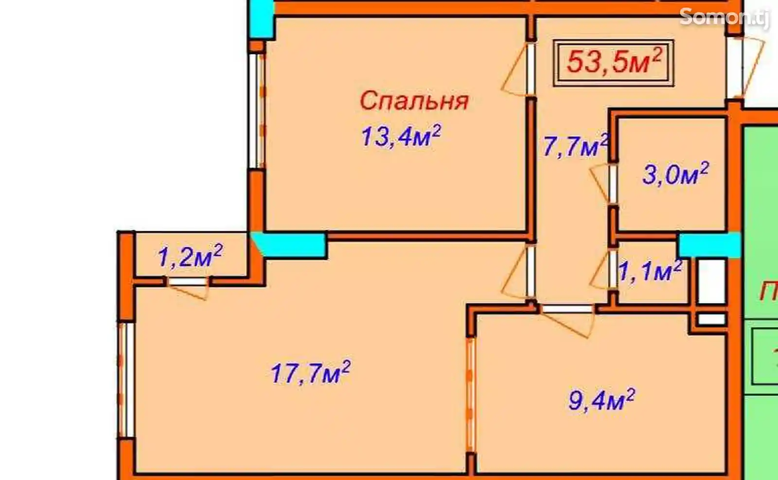 2-комн. квартира, 6 этаж, 54 м², Хилтон, Пайкар