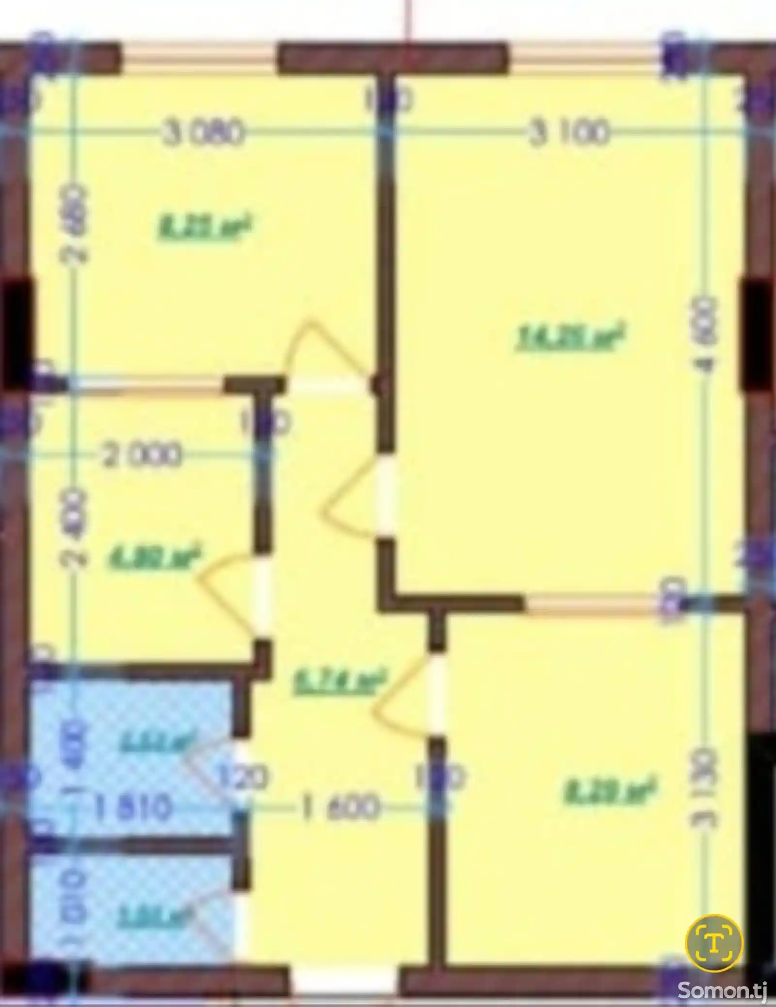 3-комн. квартира, 2 этаж, 51 м², 4 мкр