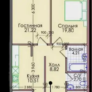 1-комн. квартира, 13 этаж, 68 м², 92 мкр