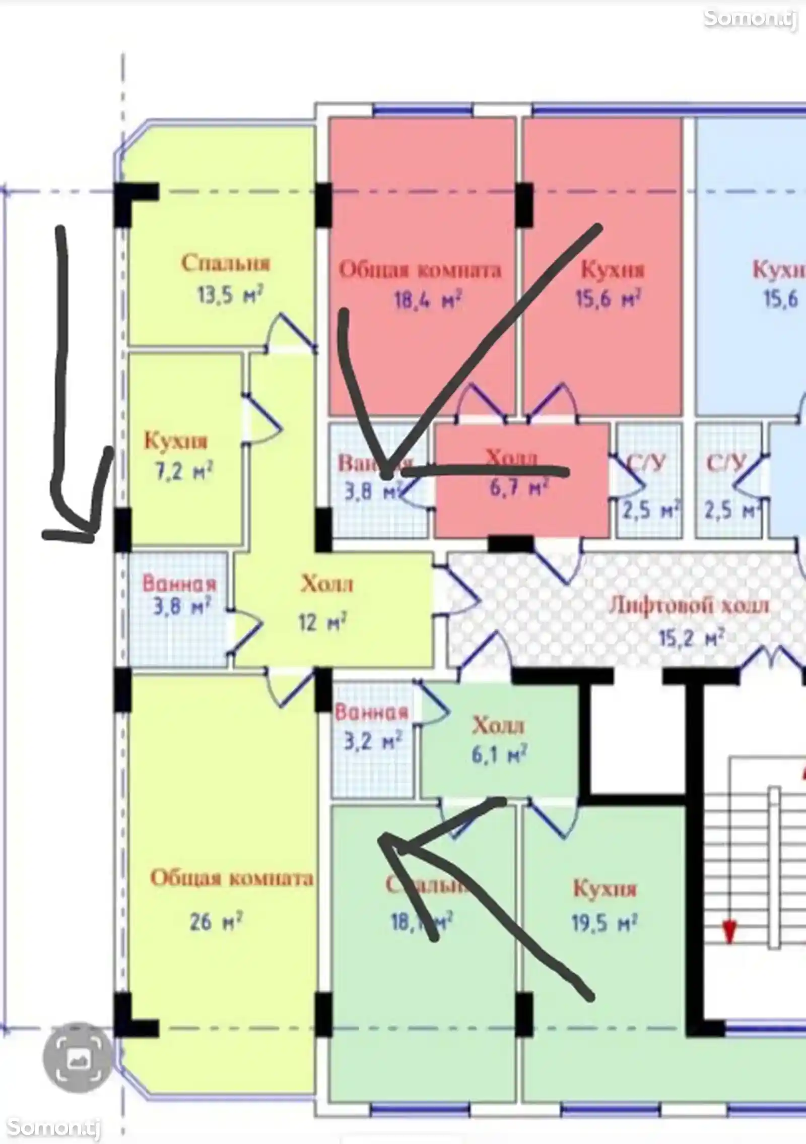 2-комн. квартира, 6 этаж, 63 м², Гулбахор-14