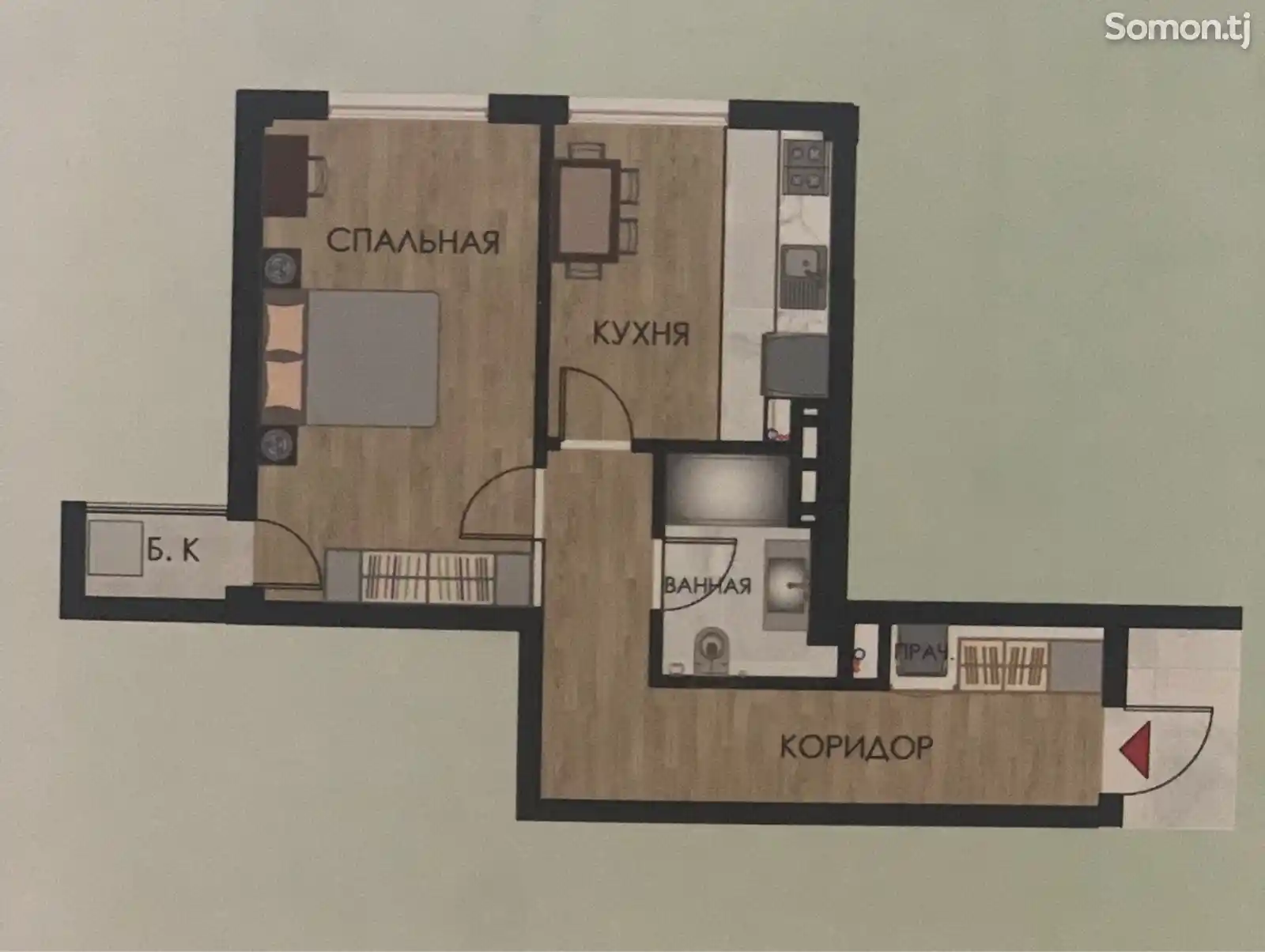 1-комн. квартира, 7 этаж, 42 м², 20 мкр-4