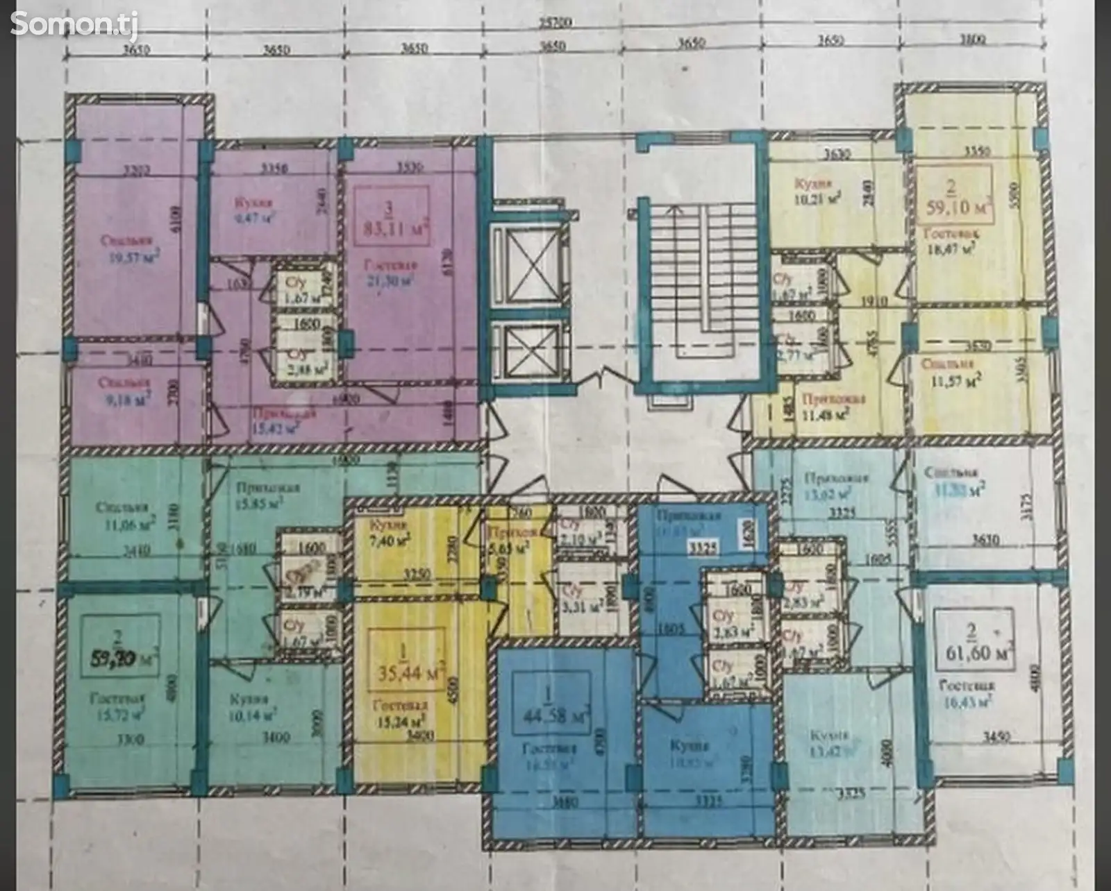 2-комн. квартира, 11 этаж, 62 м², Фирдавси-1