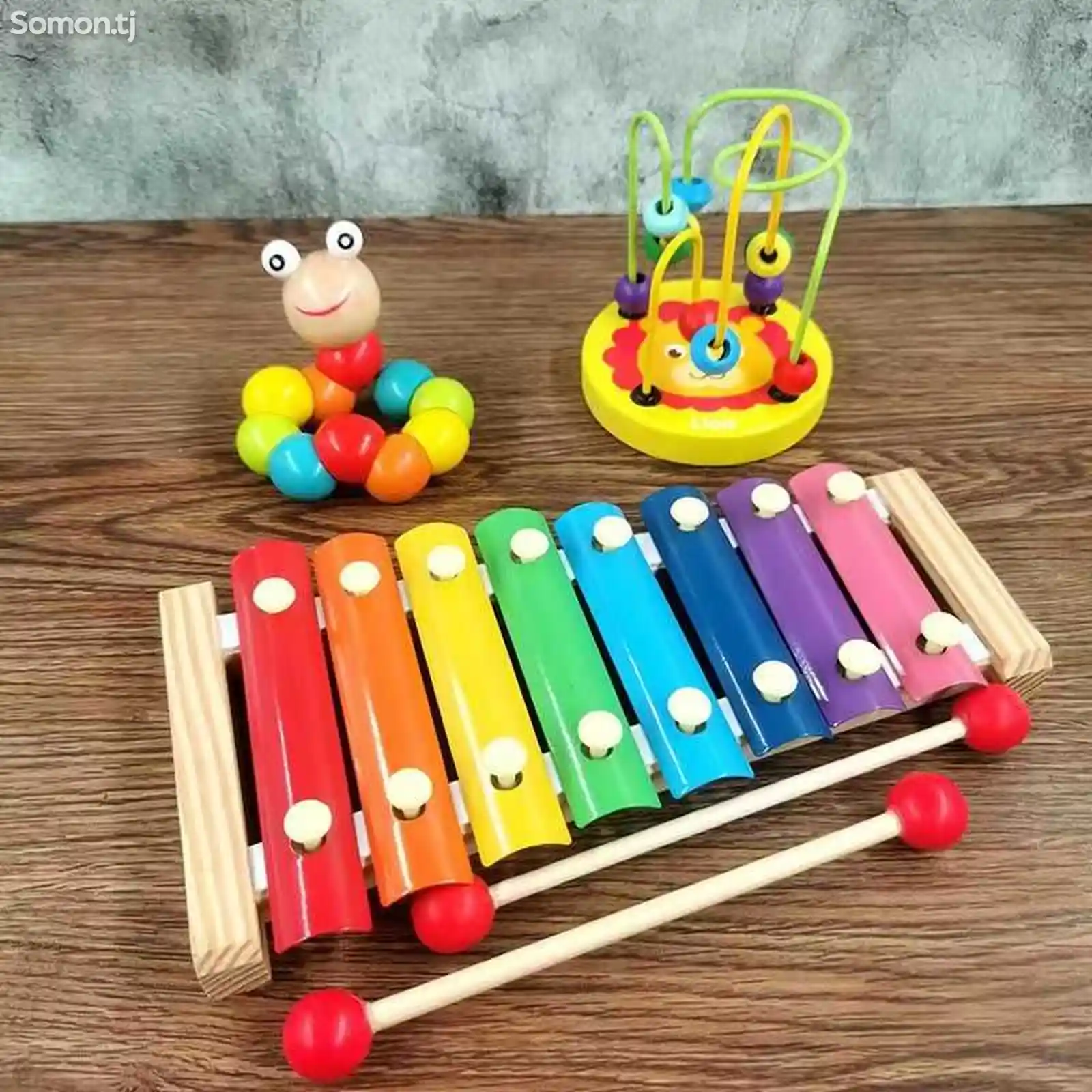 Комплект развивающих детских игрушек из дерева-4