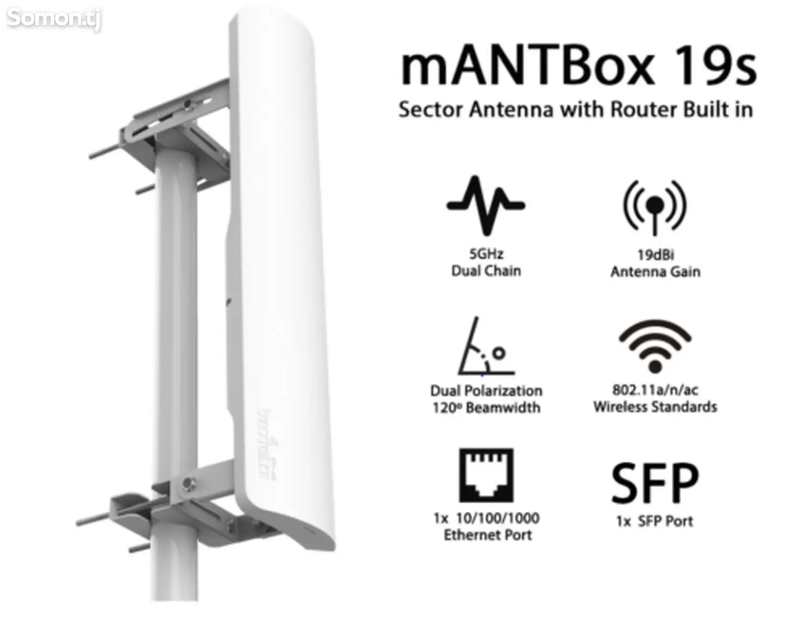 Точка доступа Wi-Fi MikroTik mANTBox 19s-1