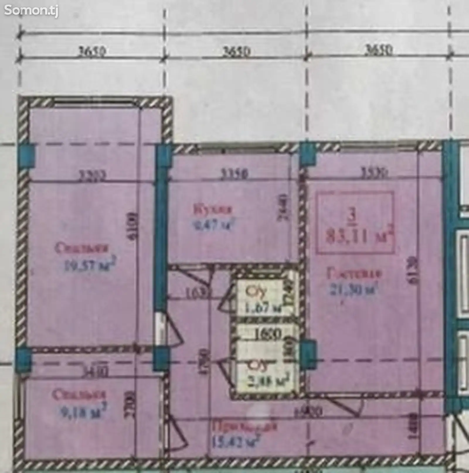 3-комн. квартира, 12 этаж, 83 м², Фирдавси-1