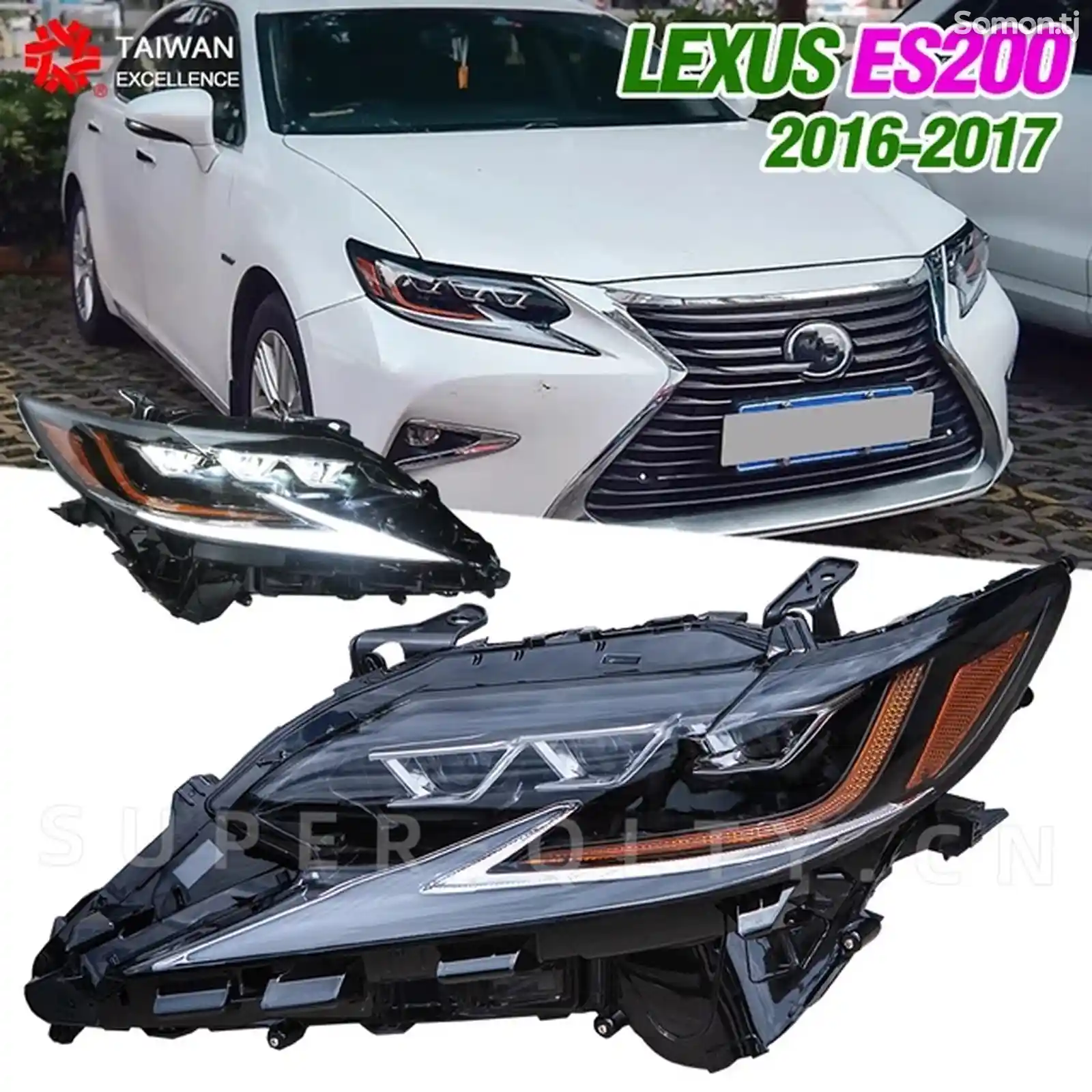 Передние фары на Lexus ES 2018-2020-3