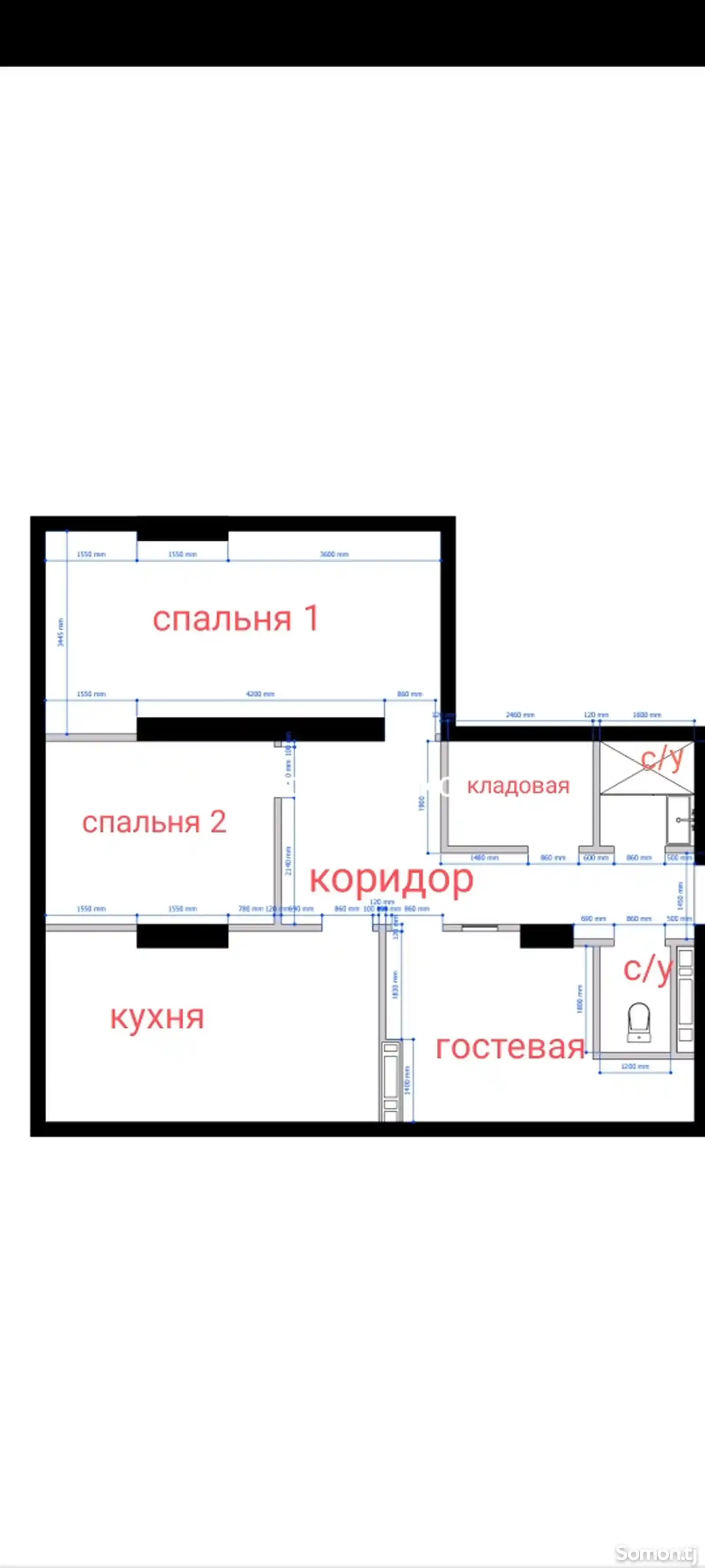 3-комн. квартира, 19 этаж, 86 м², Сино-1