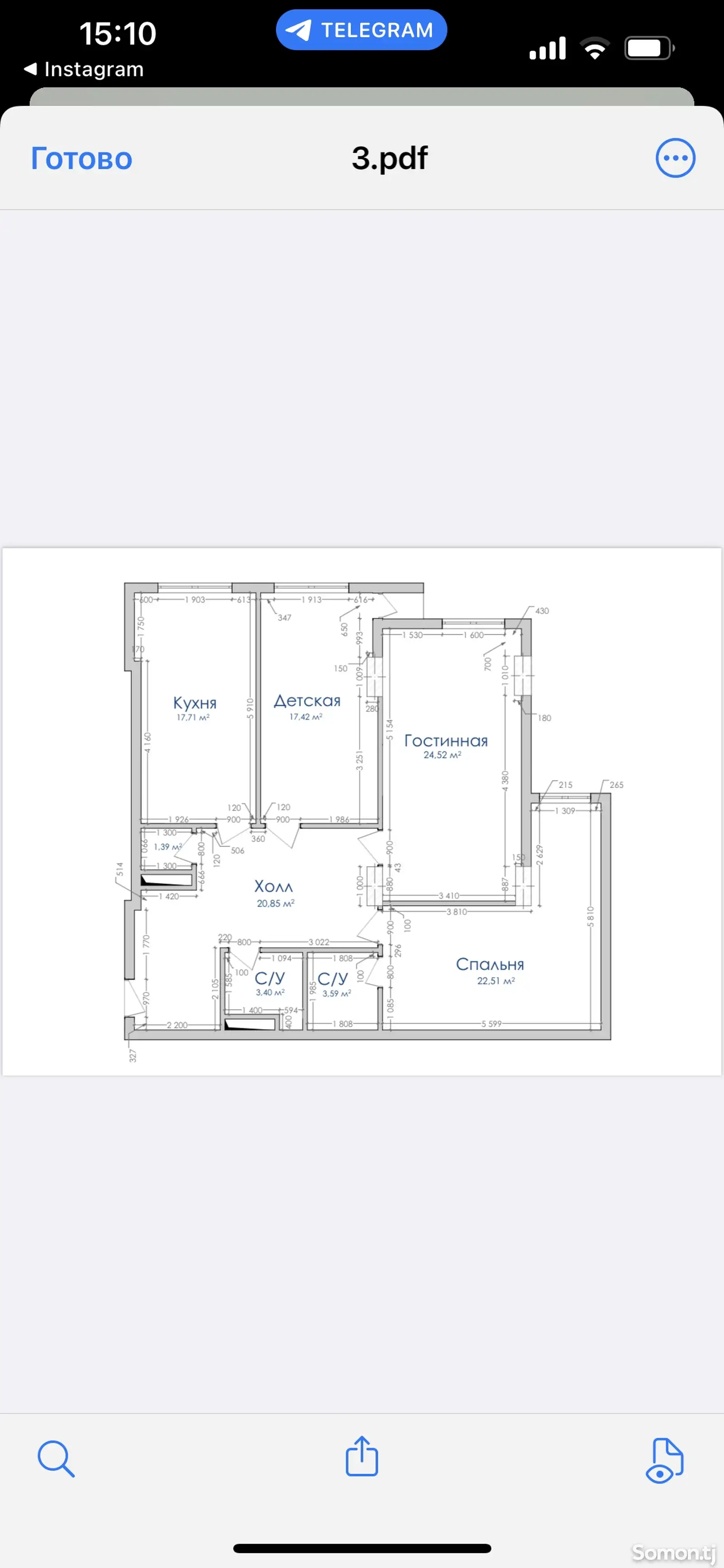 3-комн. квартира, 11 этаж, 96 м², посольство Турция (Ватан)-2