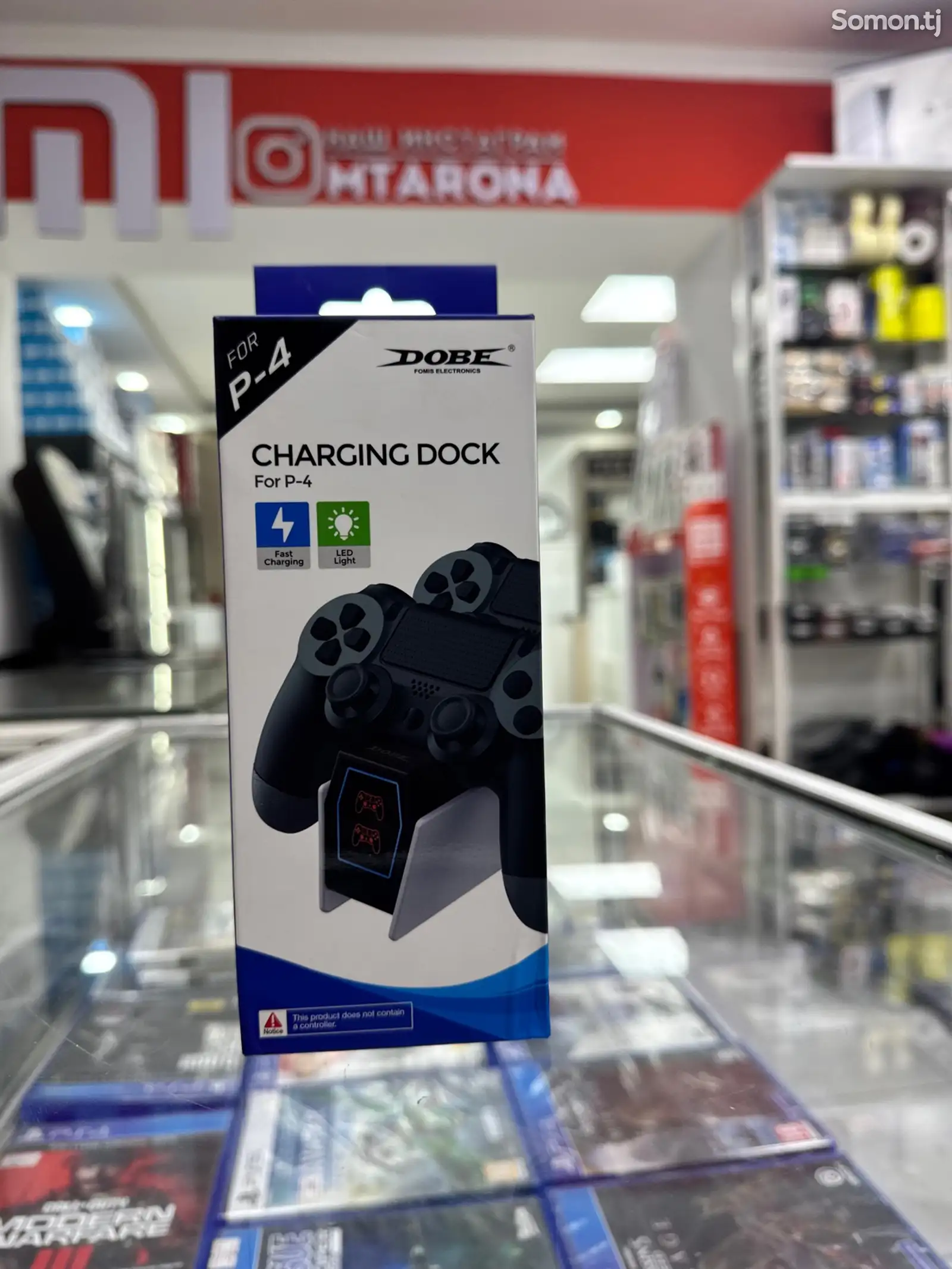 Пойгоҳи пуркунандаи джойстики PlayStation 4 Dobe Charging Dock for PS4-1