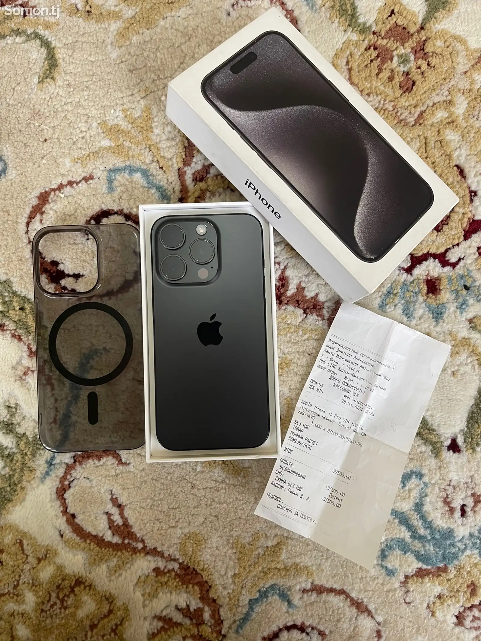 Apple iPhone 15 Pro, 128 gb, Black Titanium-1