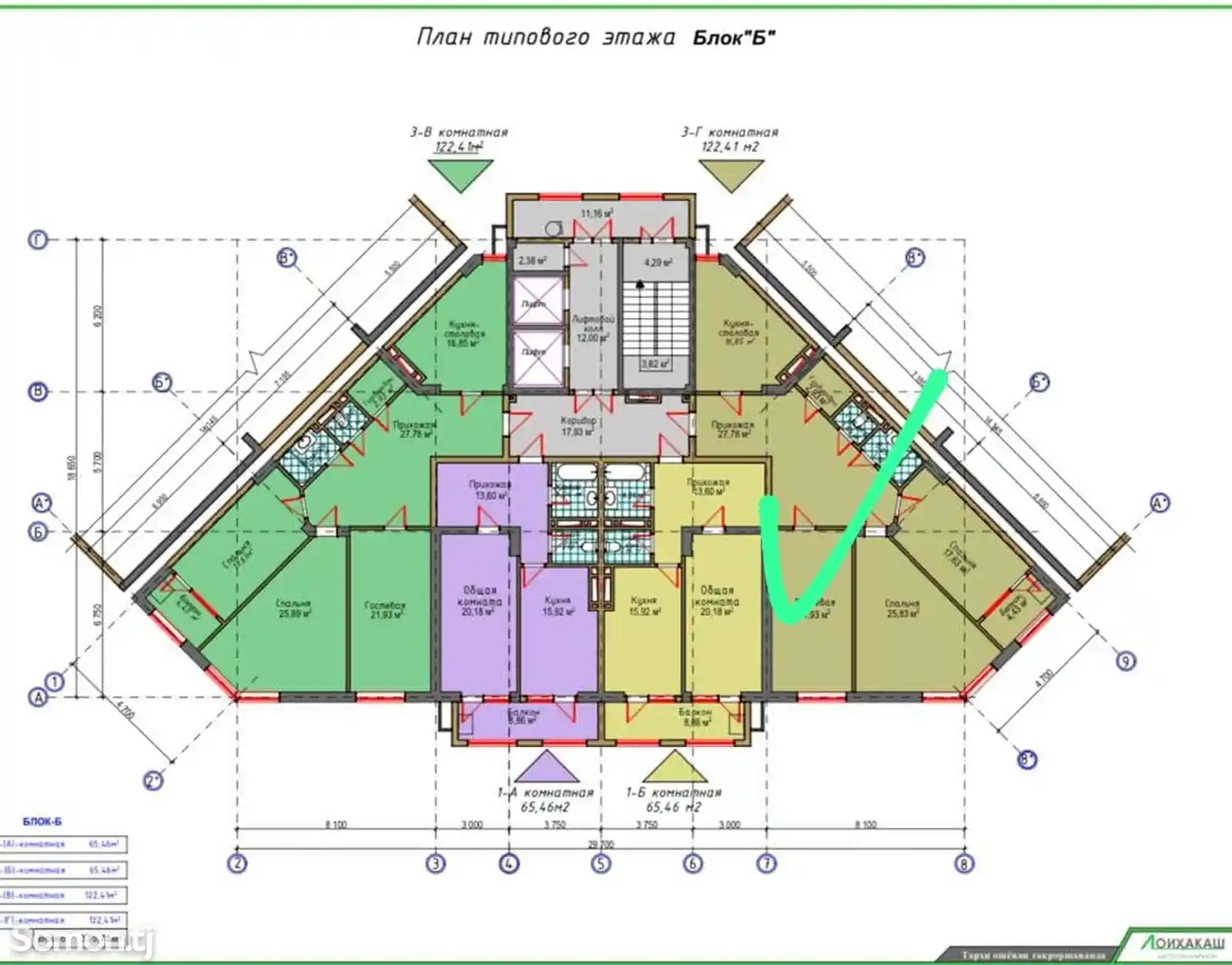 3-комн. квартира, 16 этаж, 123 м², 102мкр-2