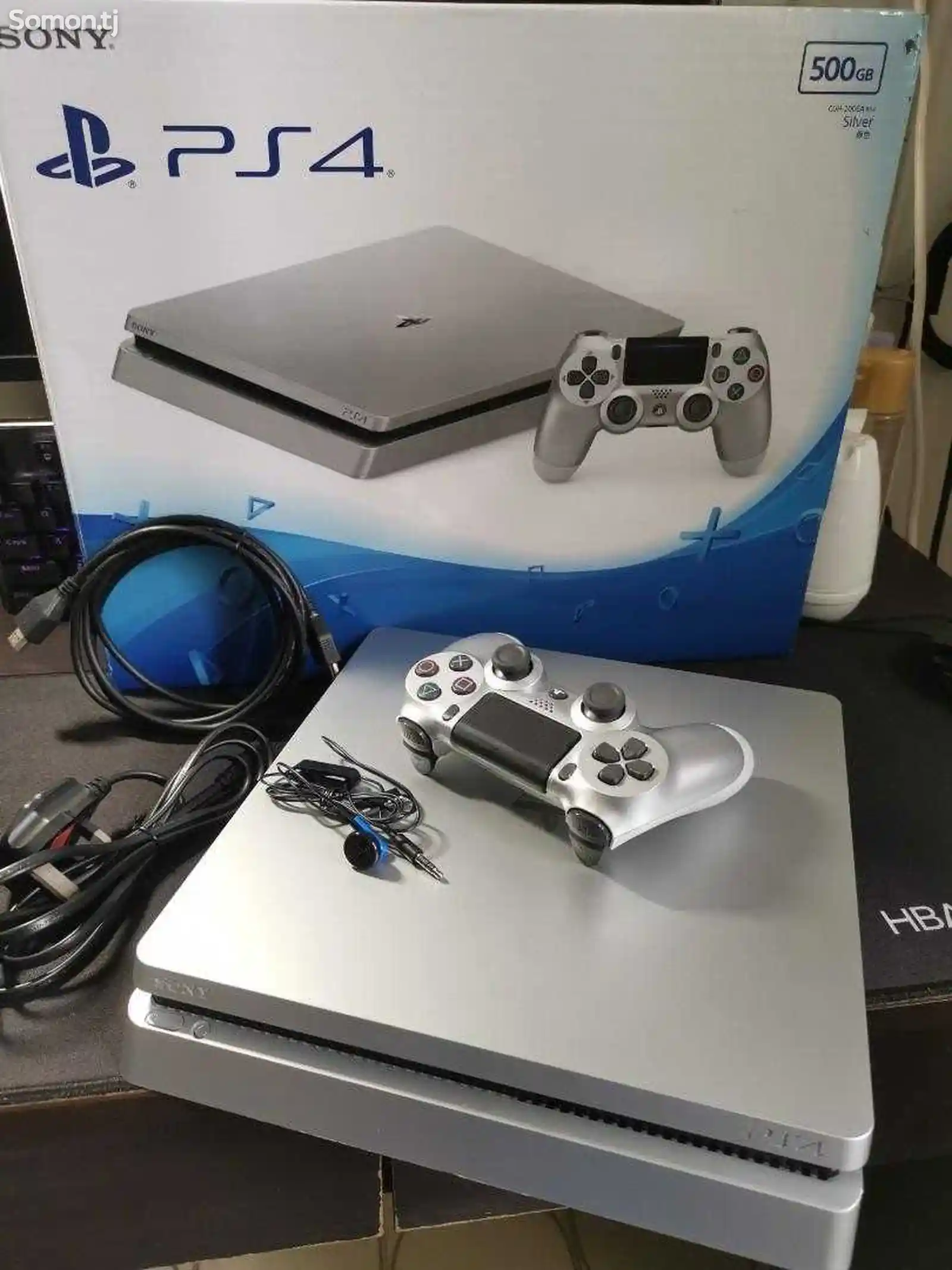 Игровая Приставка Sony PlayStation 4 Slim New Package Silver Edition-1