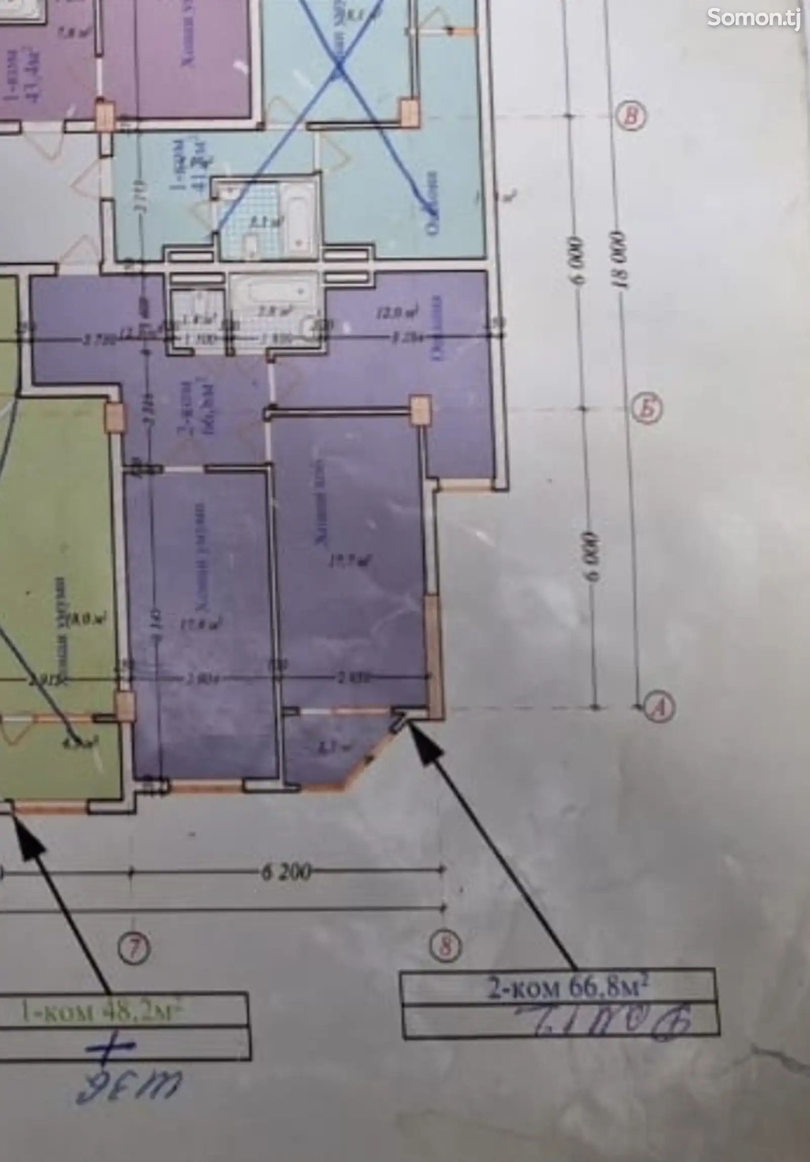 2-комн. квартира, 7 этаж, 66 м², поворот Ленинграда-3