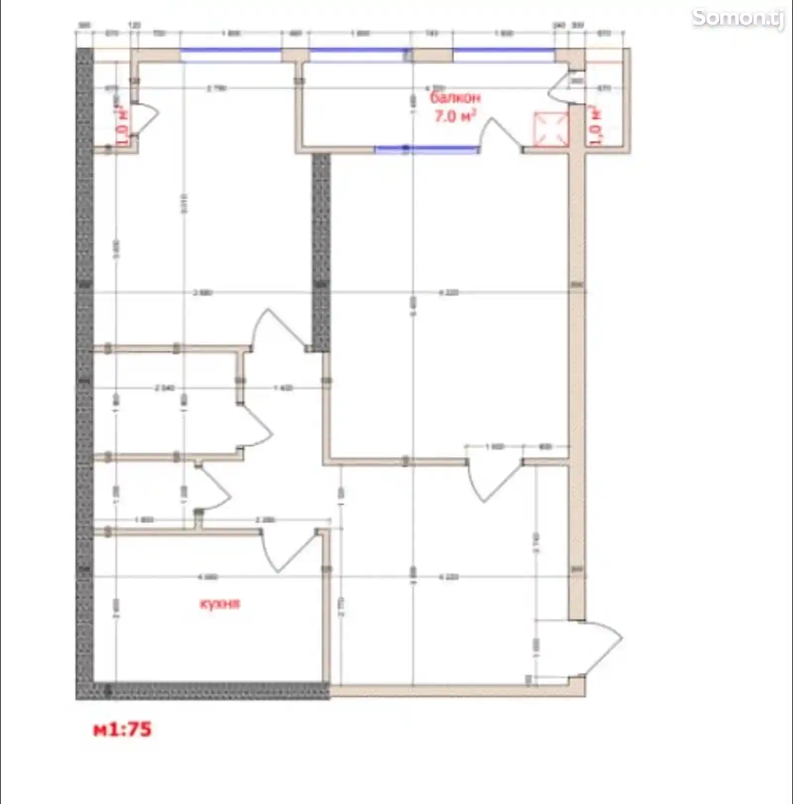 2-комн. квартира, 14 этаж, 87 м², ЦУМ, центр-3