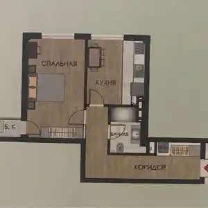 1-комн. квартира, 9 этаж, 42 м², 20 мкр