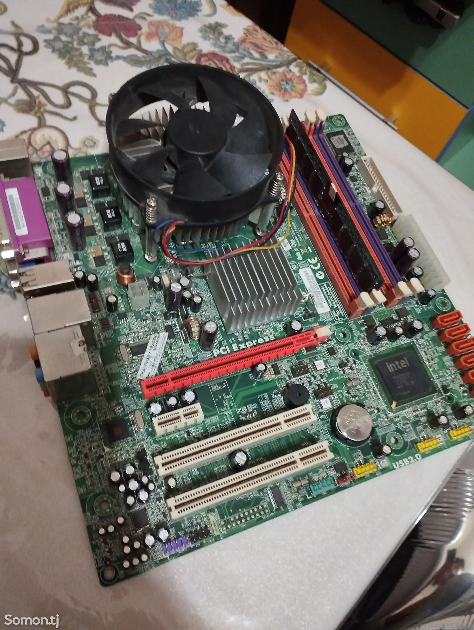 Материнская плата lga 800 ddr2 + intel pentium dual-1