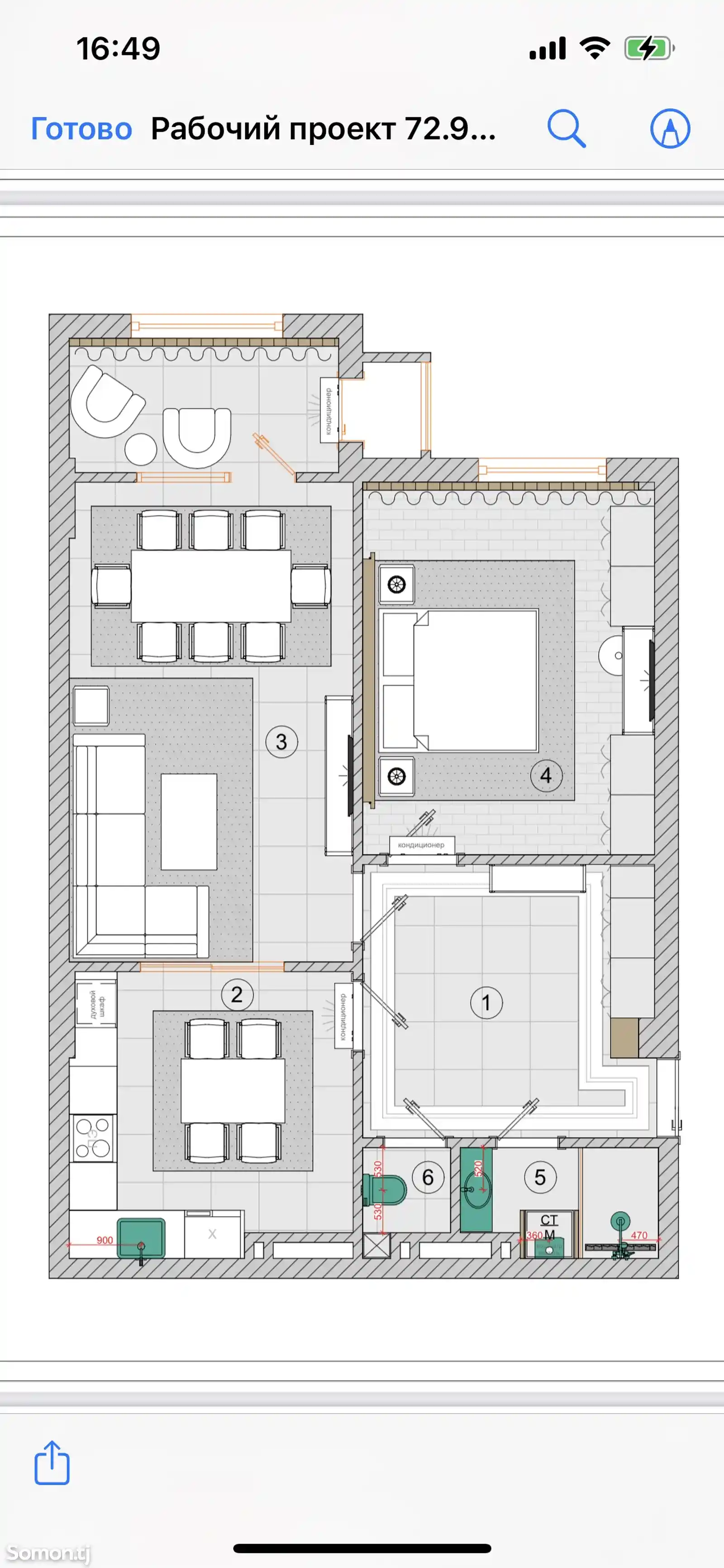 2-комн. квартира, 9 этаж, 73 м², Дом печать, тв. Сафина-3