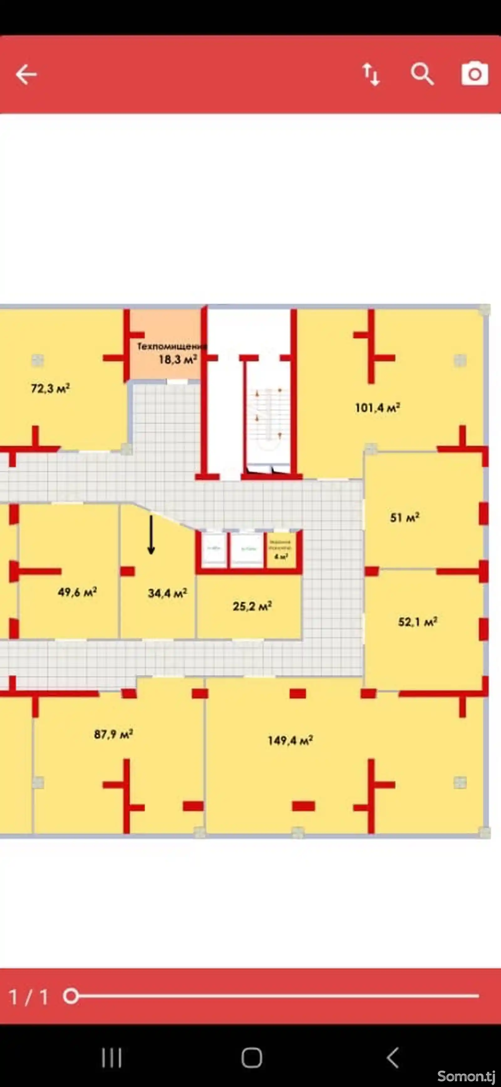 Помещение под свободное назначение, 34м², Шохмансур-7