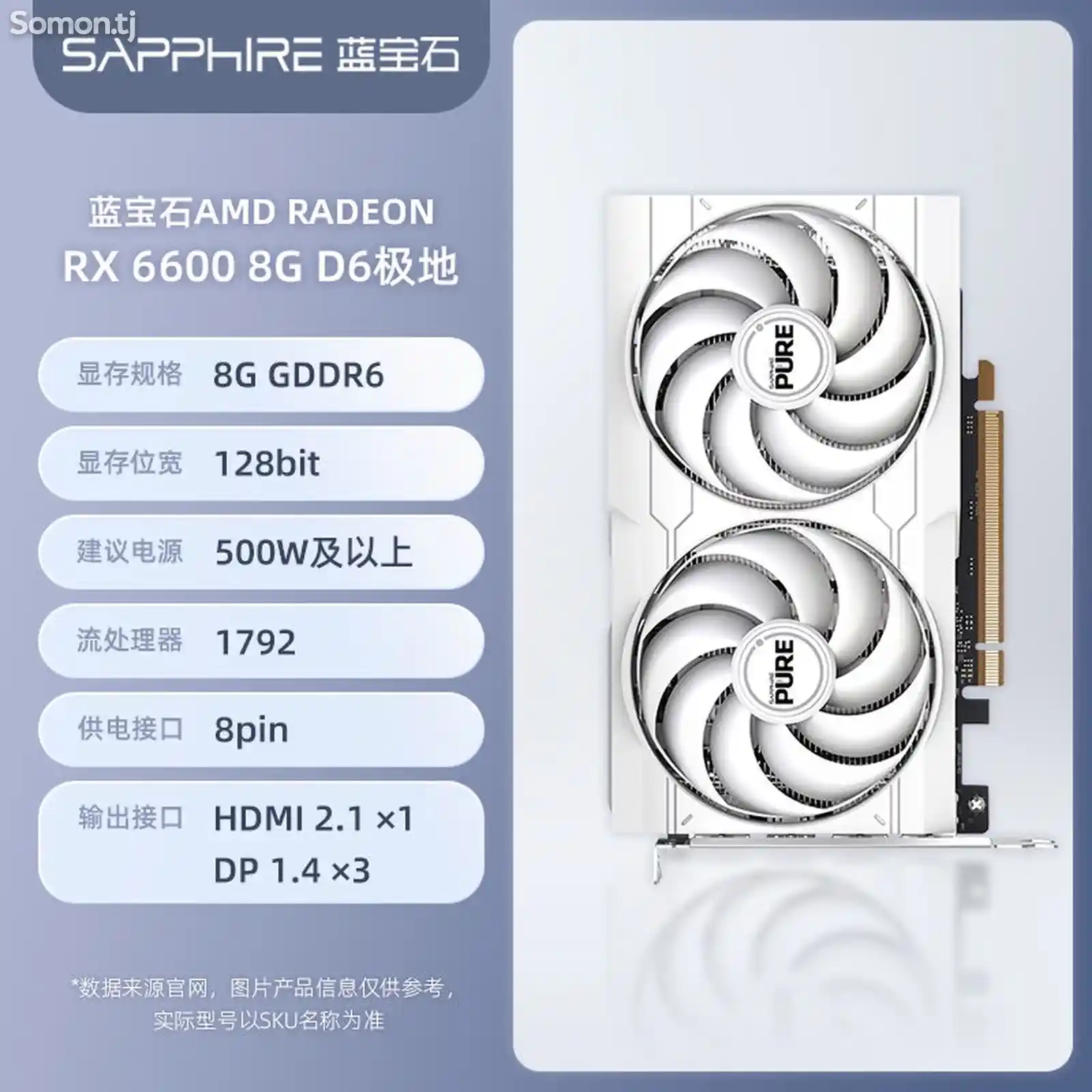 Видеокарта Sapphire Radeon Rx 6600 8G на заказ-4