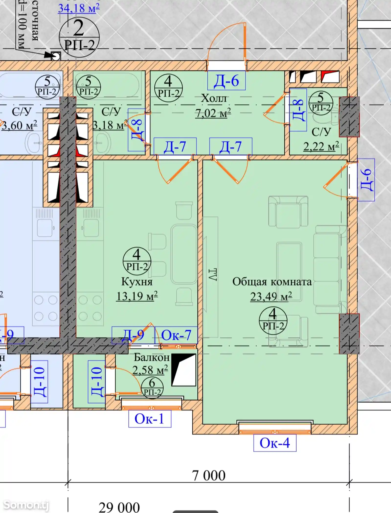 1-комн. квартира, 5 этаж, 54 м², Кольцевая Товус, парк Пойтахт-4