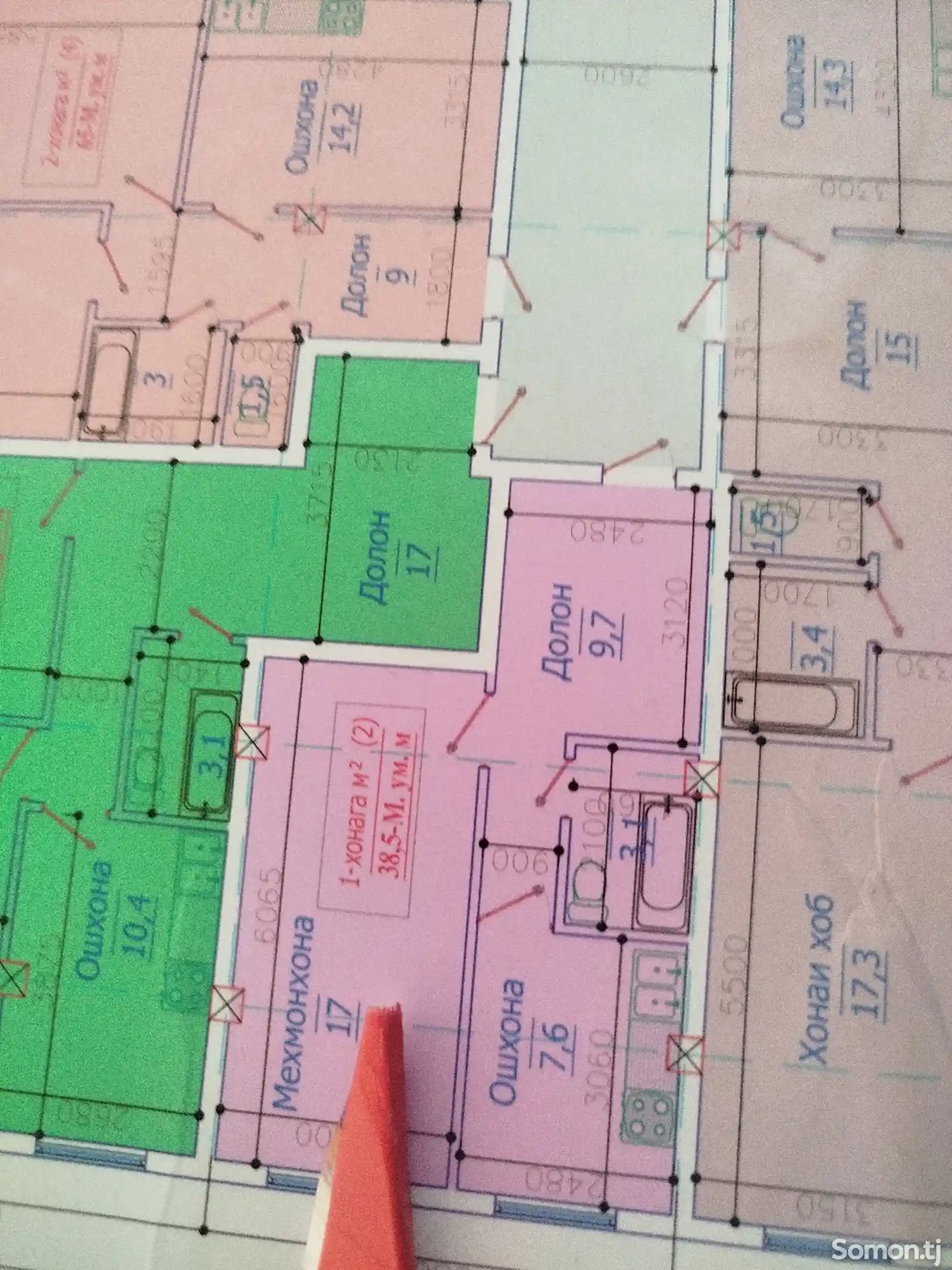 1-комн. квартира, 3 этаж, 39 м², поворот Ленинград