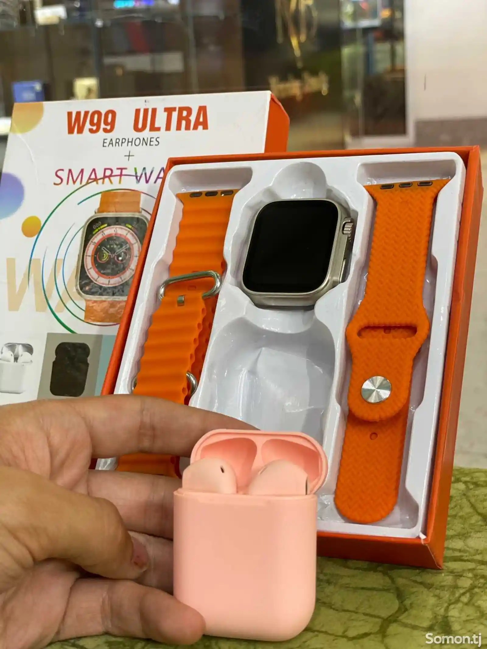 Комплект Смарт часы и наушники W99 Ultra-2