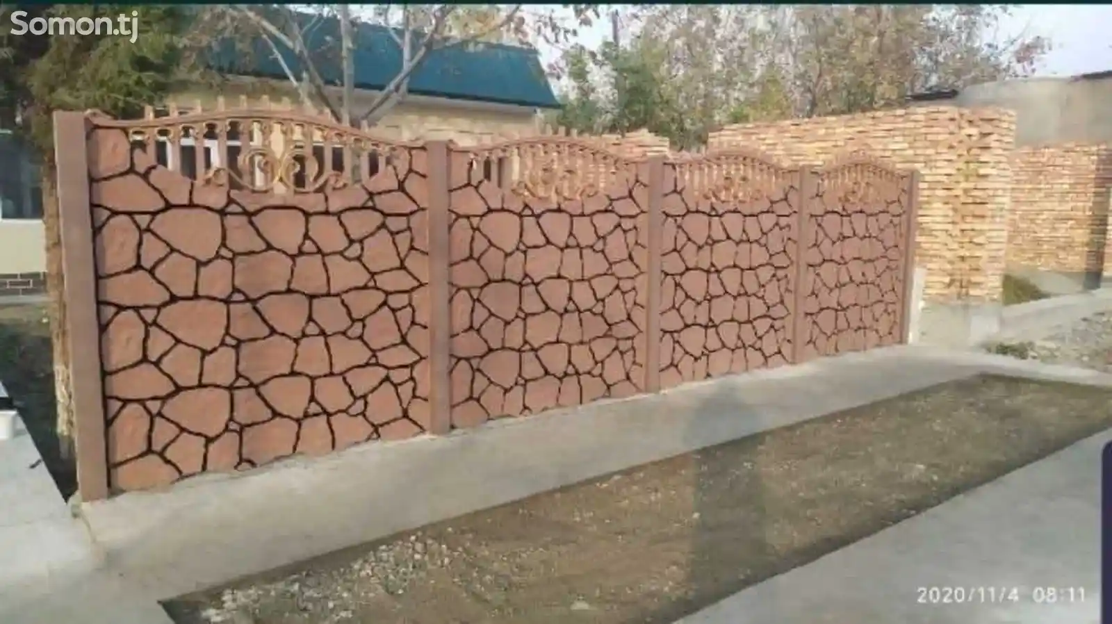 Декоративный забор из бетона-8