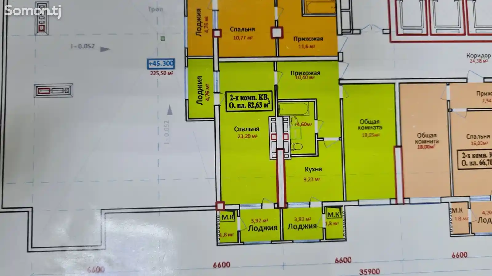 2-комн. квартира, 16 этаж, 87 м², 46 мкр, Коммерческий университет-3