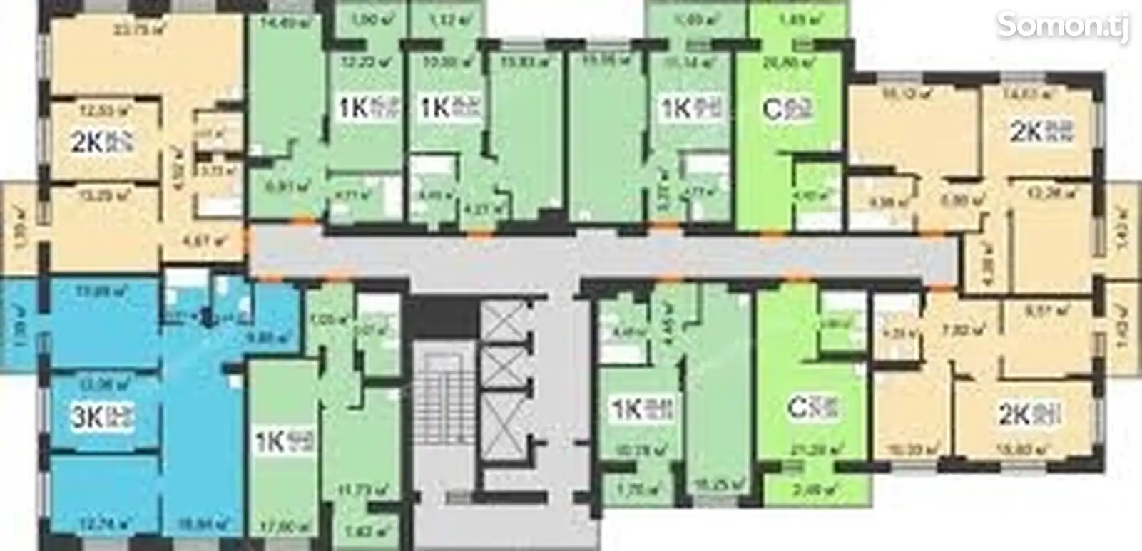 2-комн. квартира, 1 этаж, 48 м², гардиши фабрика