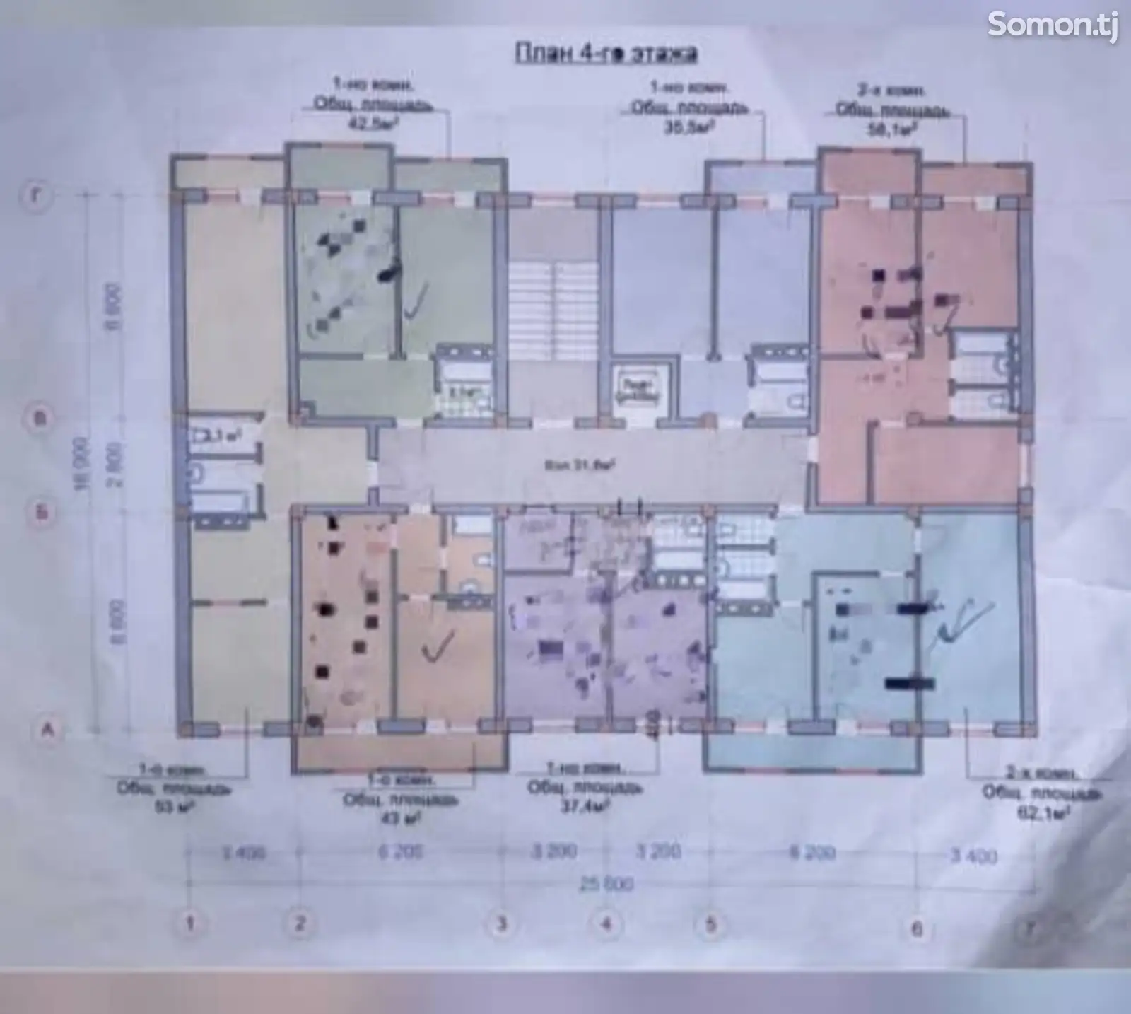 2-комн. квартира, 8 этаж, 43 м², шабчарог-1