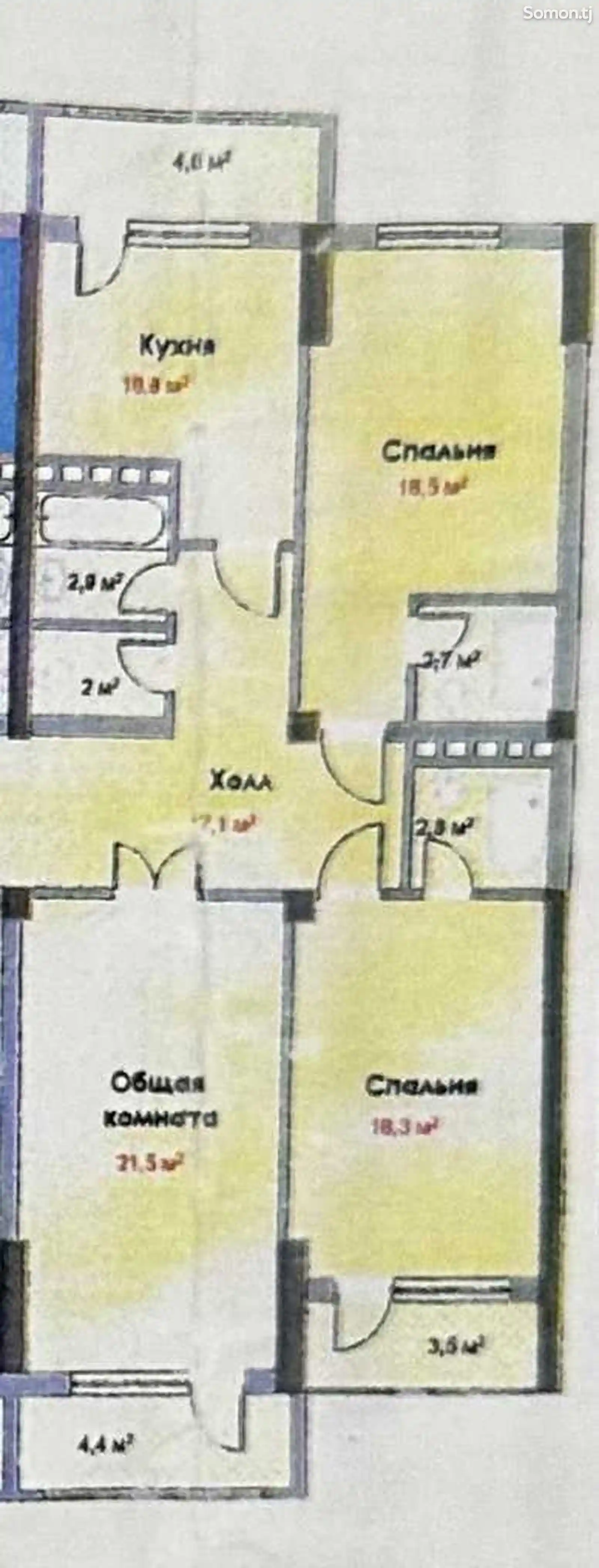 3-комн. квартира, 11 этаж, 108 м², Алфемо-13
