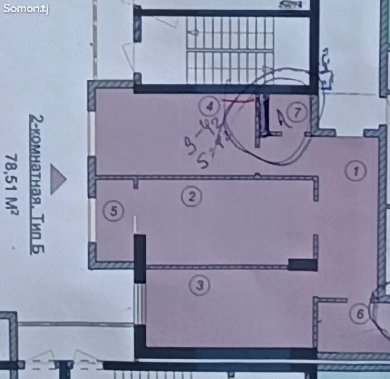 2-комн. квартира, 9 этаж, 78 м², зеленый базар-2