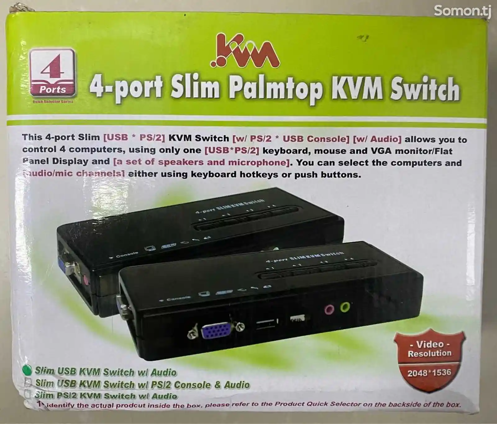 4-портовый VGA KVM+ USB коммутатор-1