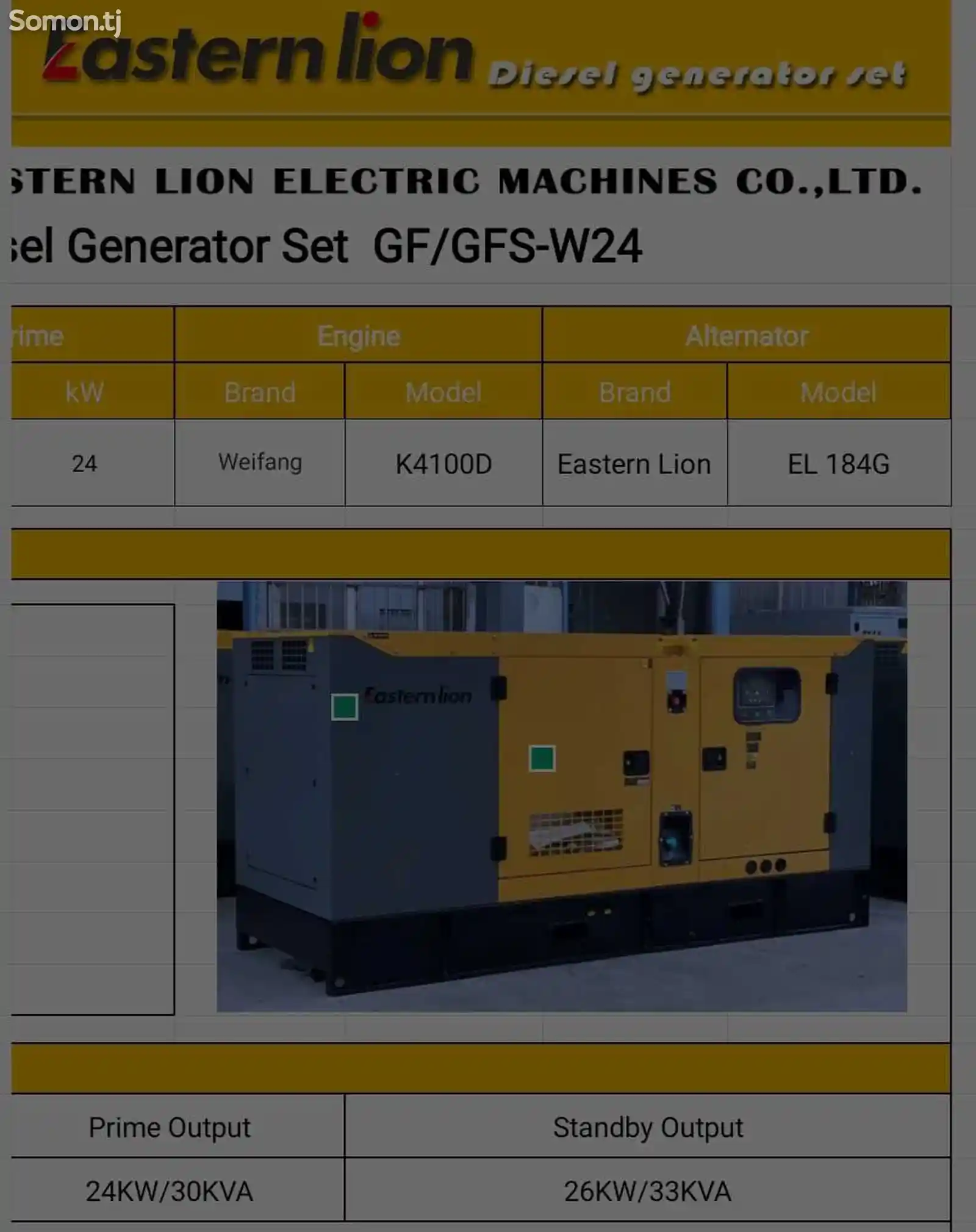 Генератор 24квт 33KvA Eastern Lion Generator-9