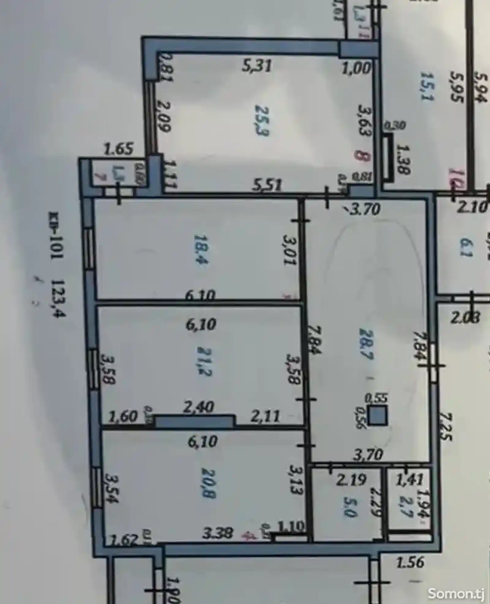 3-комн. квартира, 15 этаж, 123 м², Кукольный Театр, Стадиона Спартак-3