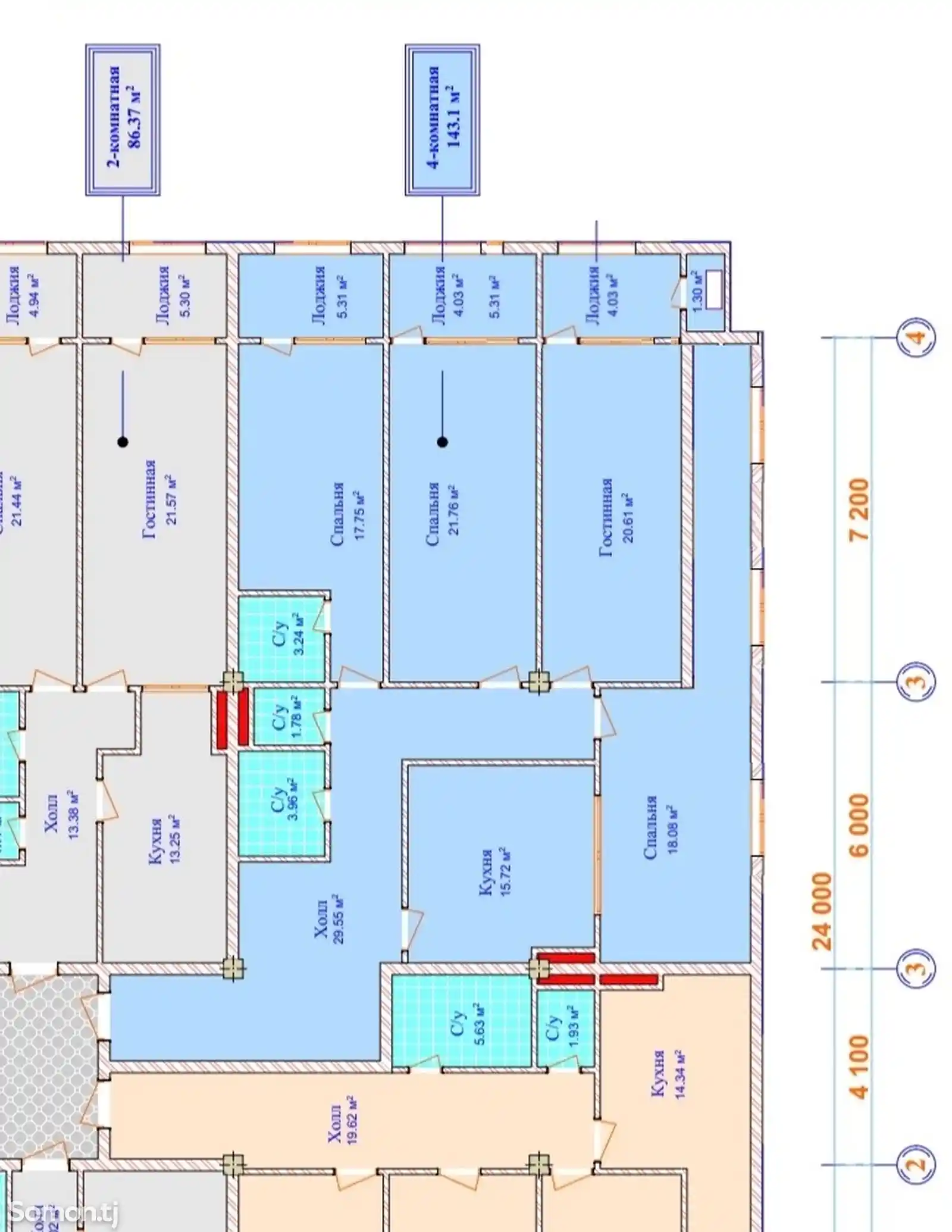 4-комн. квартира, 10 этаж, 143 м², Шохмансур, Аэропорт-6