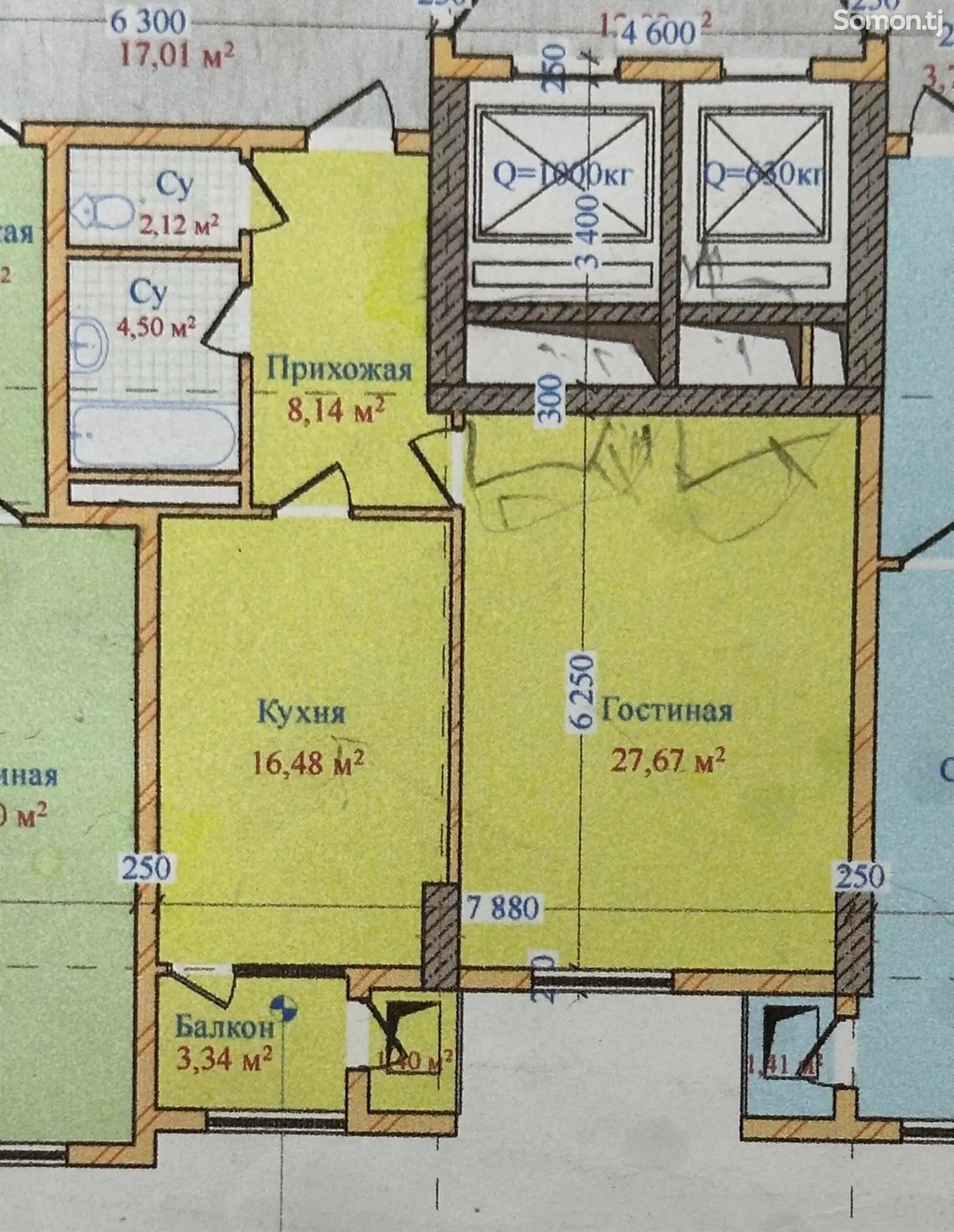 2-комн. квартира, 8 этаж, 64 м², 33-мкр-5