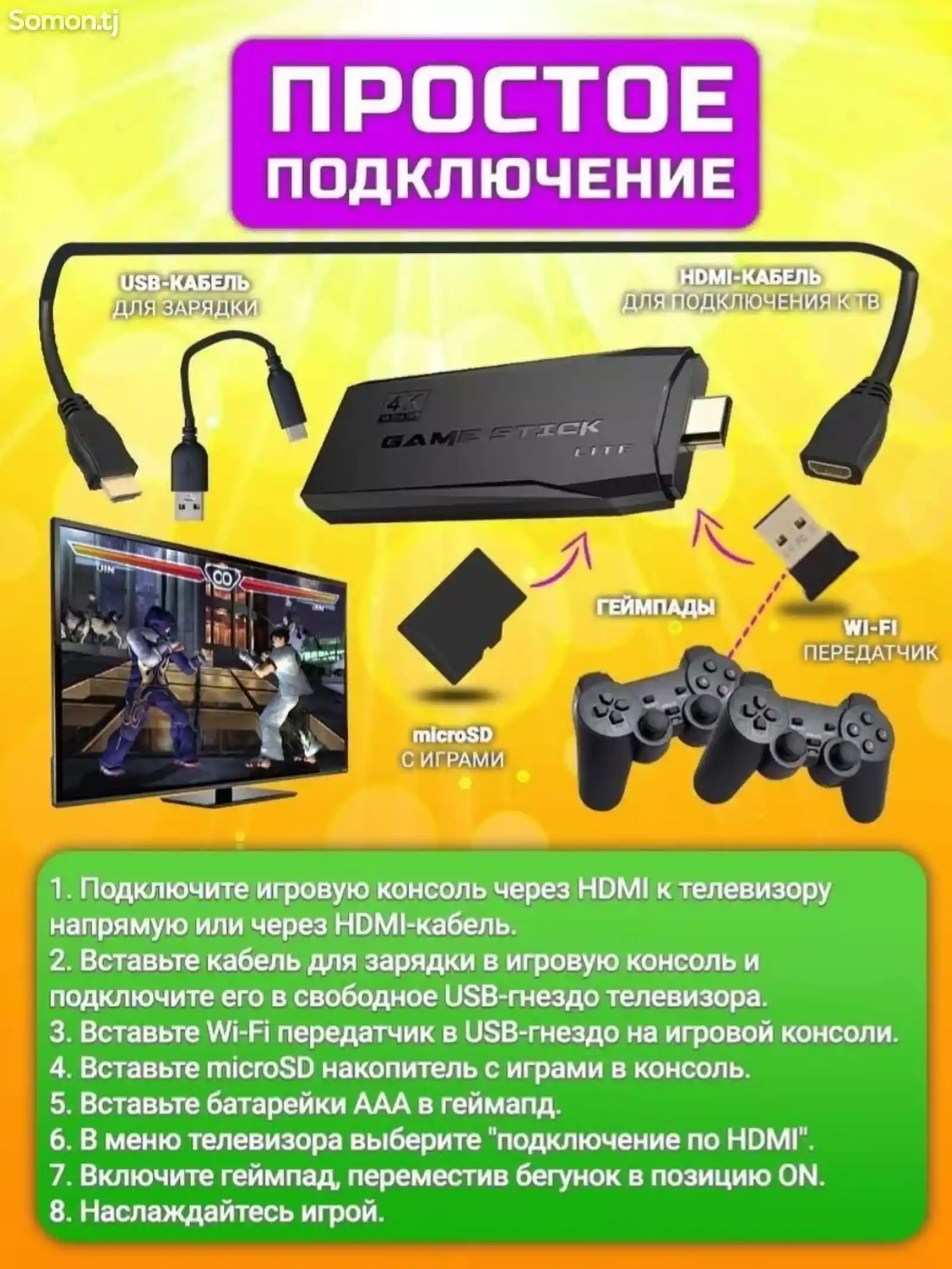 Игровая приставка Game Stick Lite 4k 64Gb-10