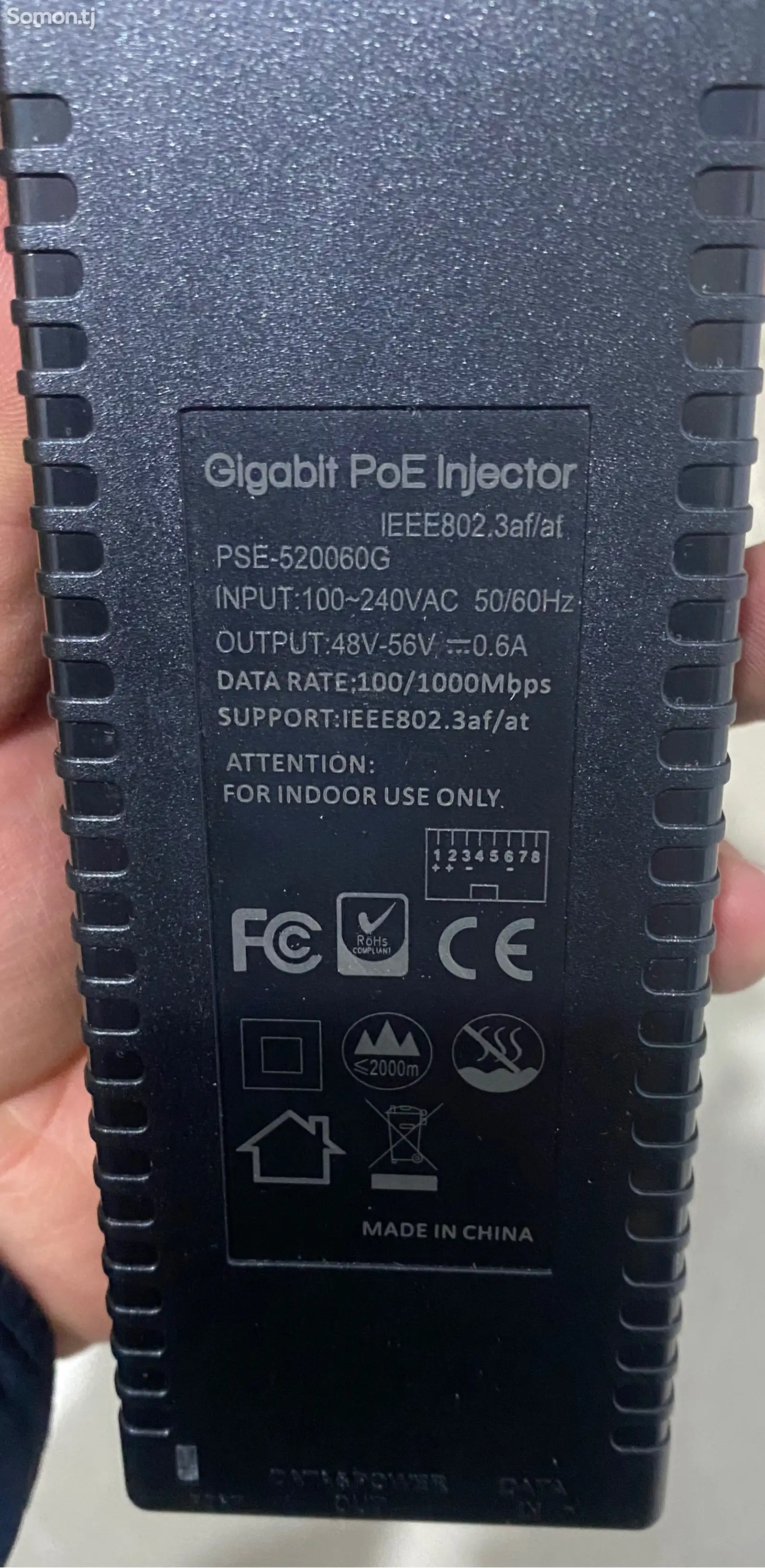 Инжектор Gigabit PoE 48V-56V 0.6A-1