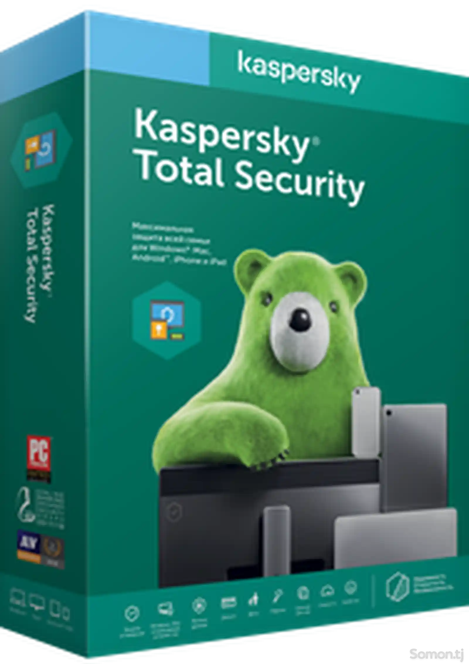 Kaspersky Total Security - иҷозатнома барои 2 роёна, 1 сол