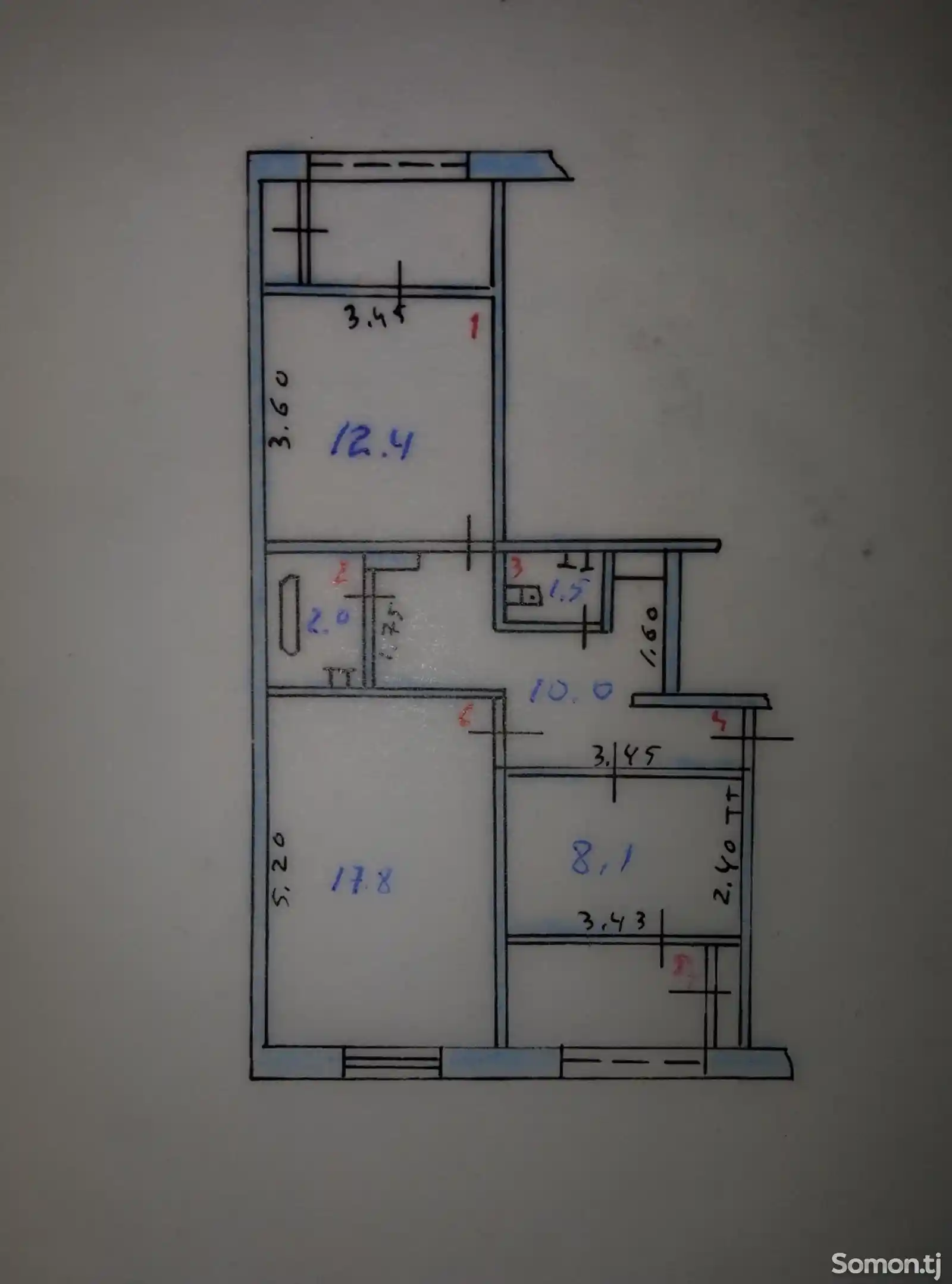 2-комн. квартира, 1 этаж, 54 м², Сино, кӯча Зарафшон м-4-9