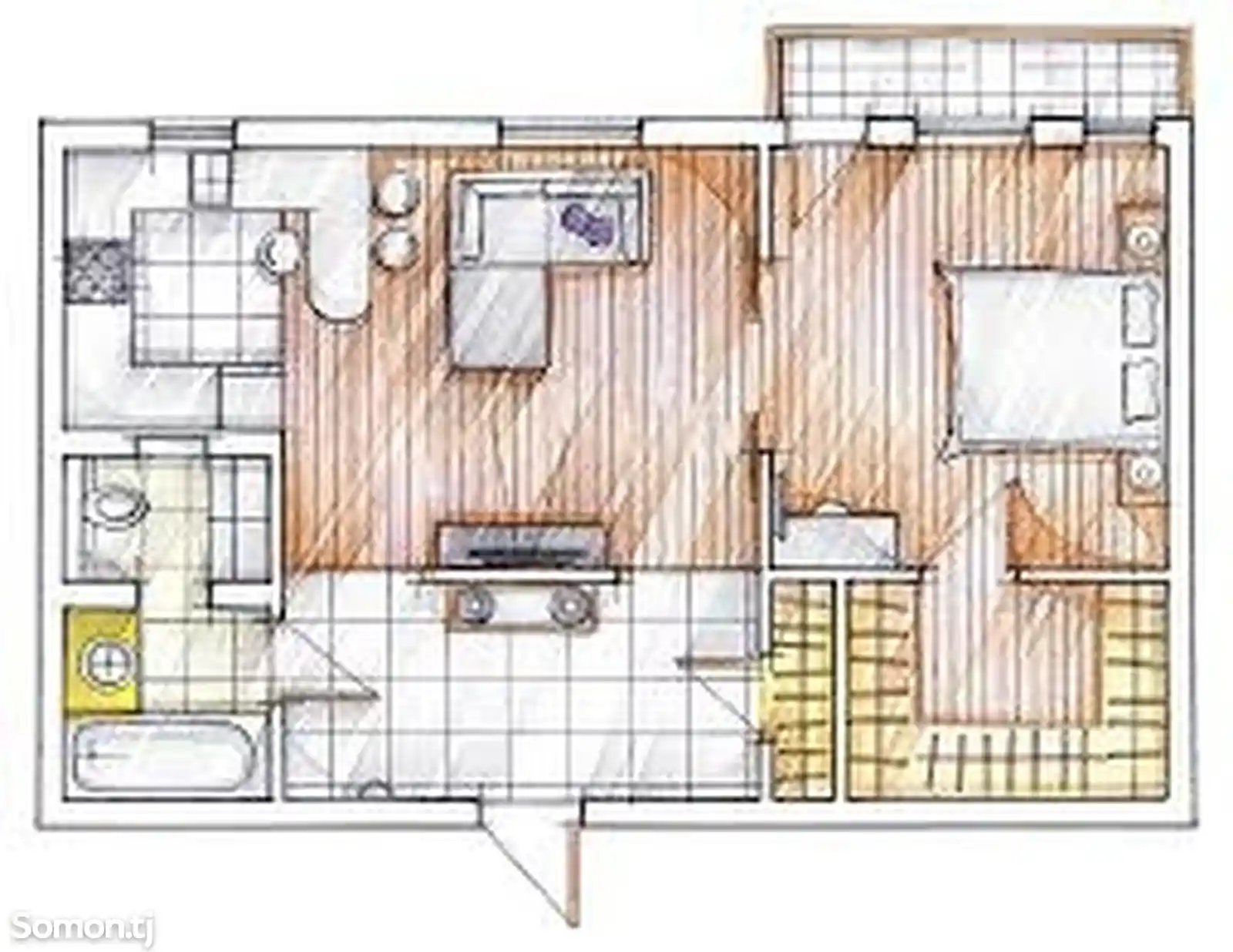 2-комн. квартира, 10 этаж, 53 м², Кучаи Коргар