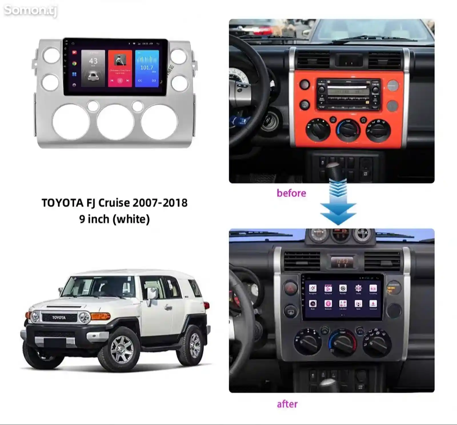 Магнитола Андроид для Toyota FJ Cruise 2007-2018