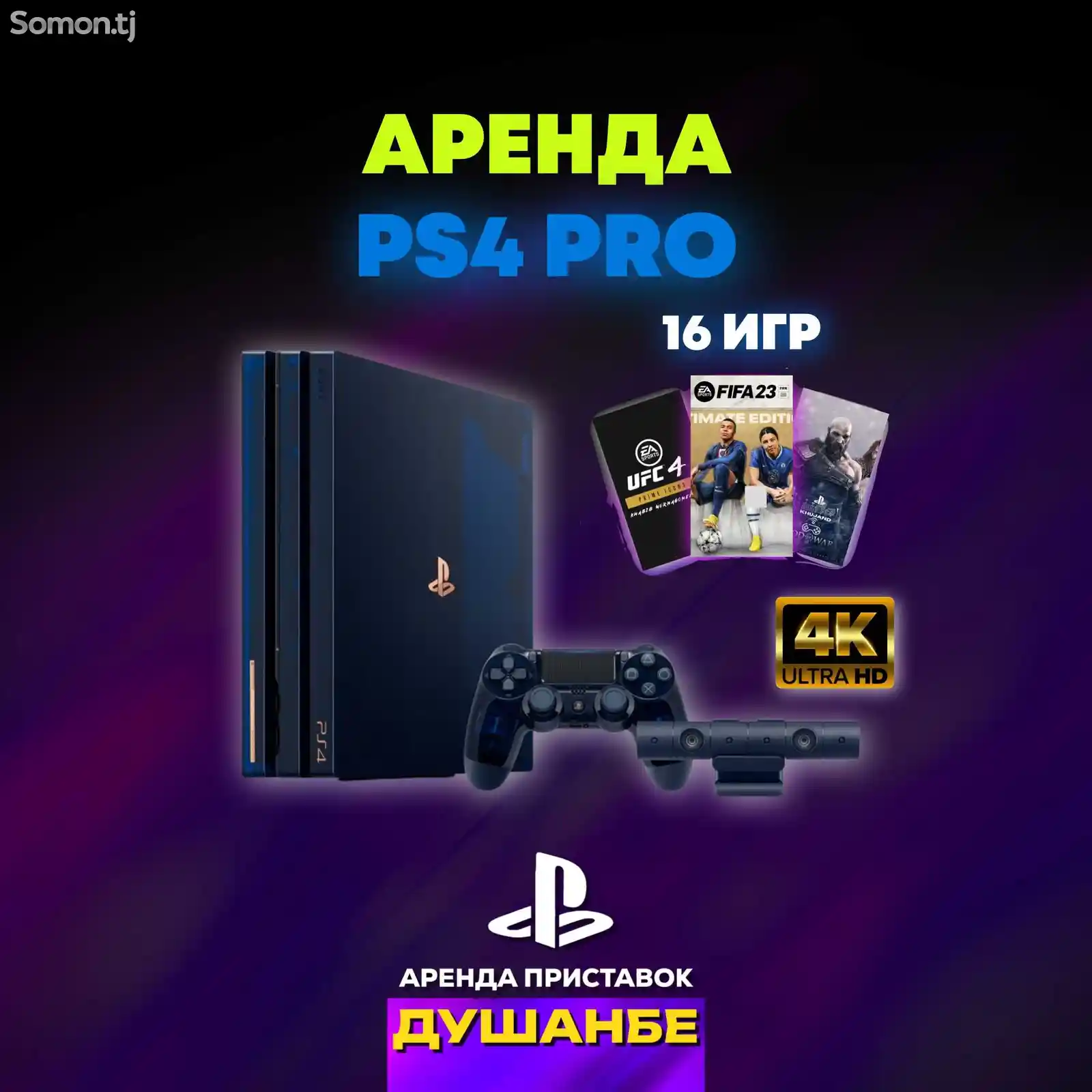 Игровая приставка в аренду Sony PlayStation 4 Pro-1